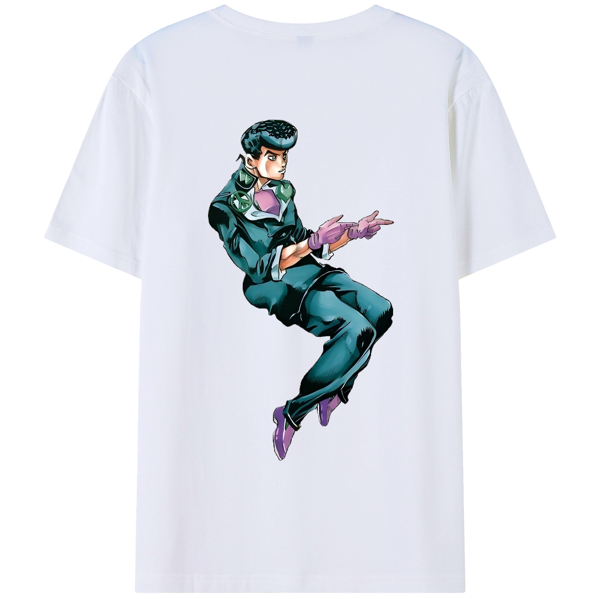 （画像用） ジョジョの奇妙な冒険 ひがしかた じょうすけ JoJo's Bizarre Adventure Higashikata Josuke レディース半袖Tシャツ(バックプリント)