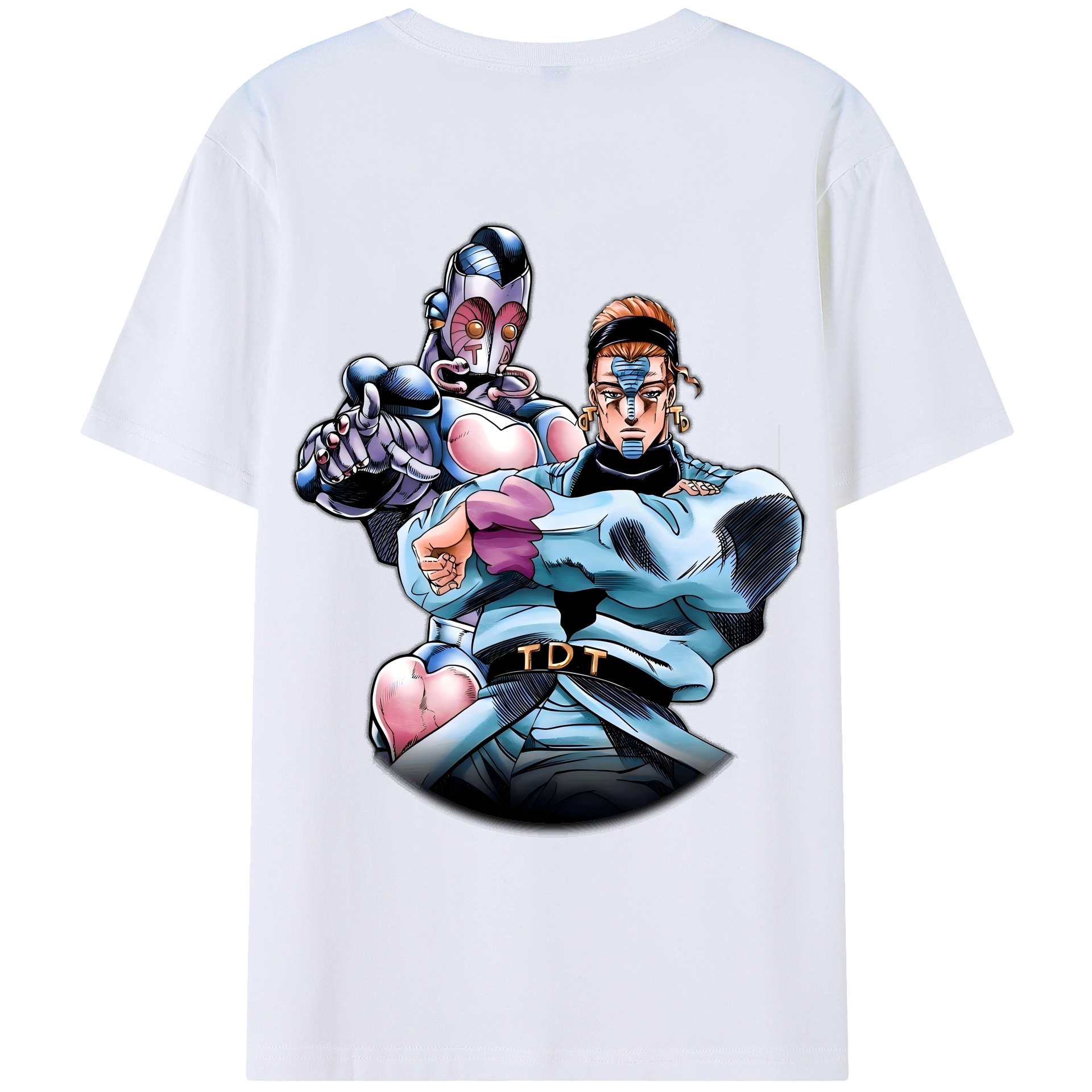 （画像用） ジョジョの奇妙な冒険 ひがしかた じょうすけ JoJo's Bizarre Adventure Higashikata Josuke レディース半袖Tシャツ(バックプリント)