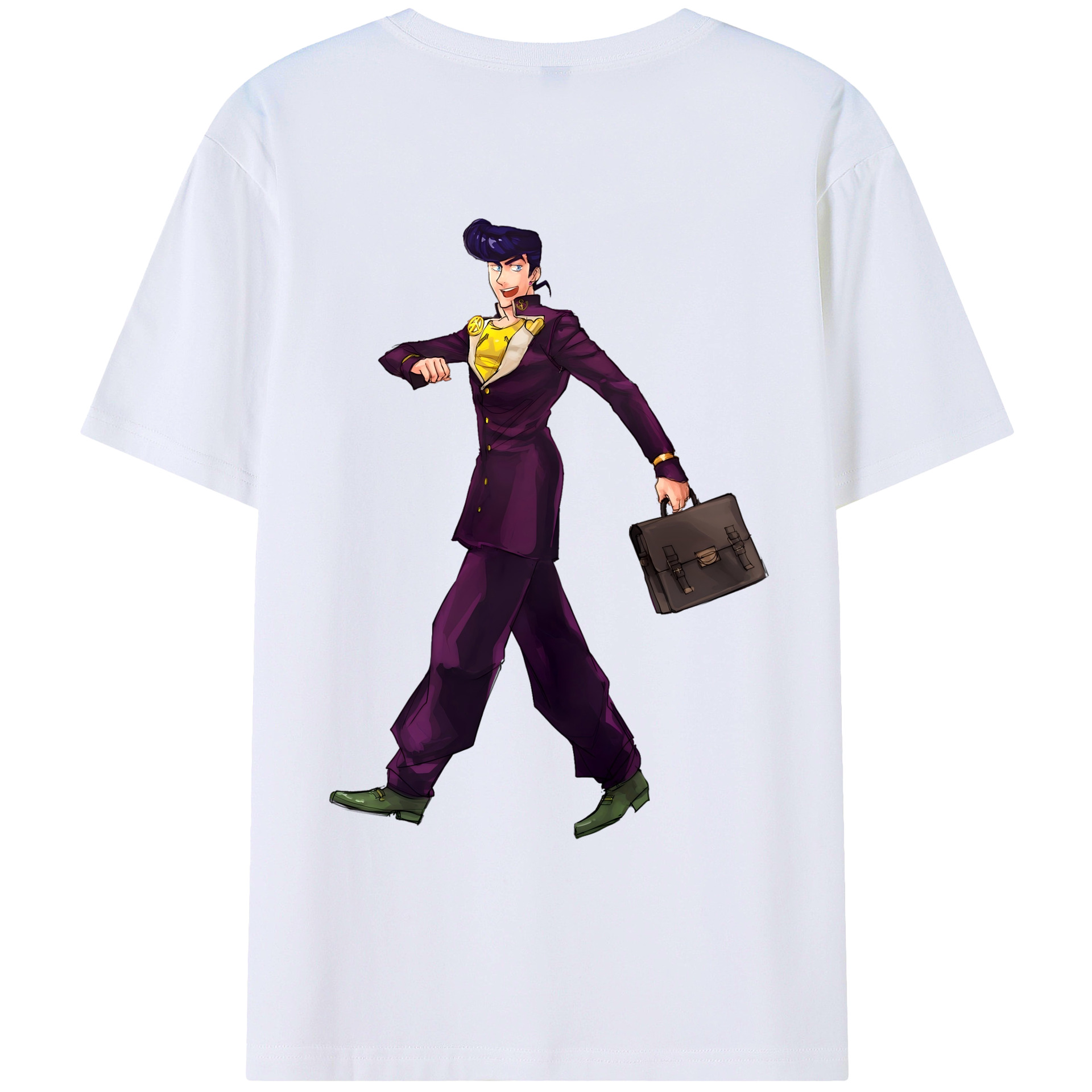 （画像用） ジョジョの奇妙な冒険 ひがしかた じょうすけ JoJo's Bizarre Adventure Higashikata Josuke レディース半袖Tシャツ(バックプリント)