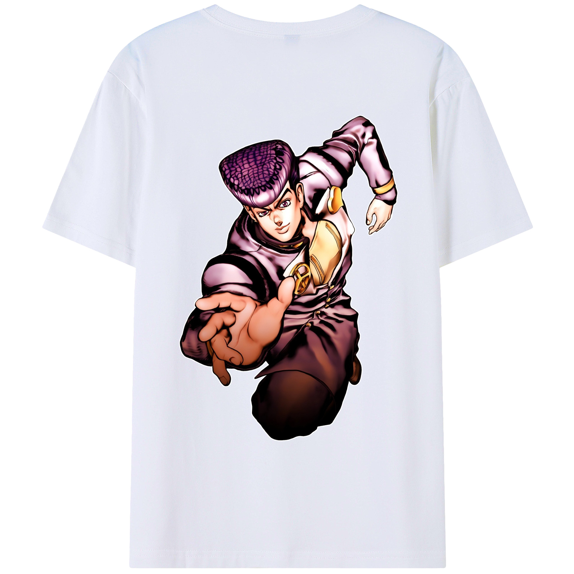 （画像用） ジョジョの奇妙な冒険 ひがしかた じょうすけ JoJo's Bizarre Adventure Higashikata Josuke レディース半袖Tシャツ(バックプリント)