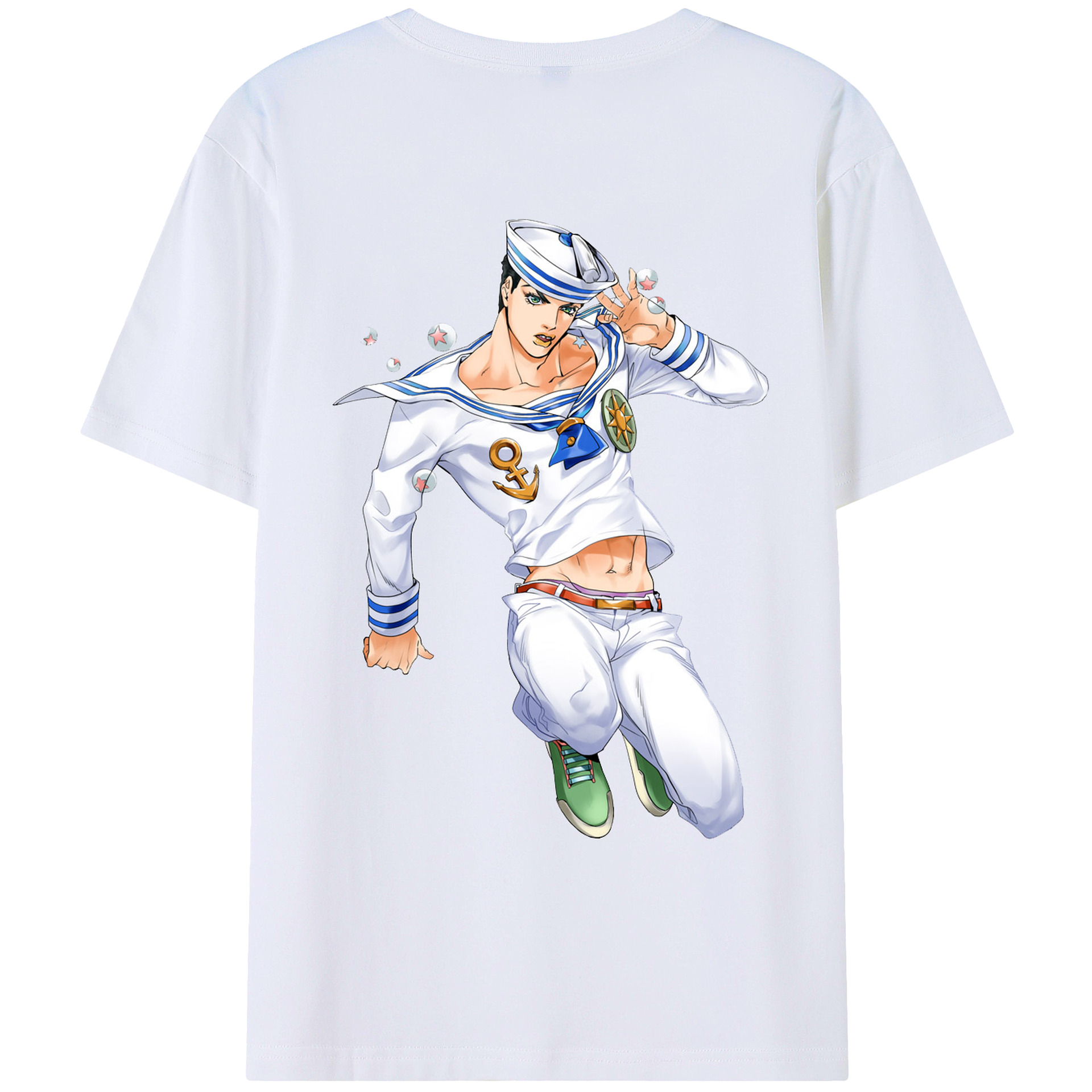（画像用） ジョジョの奇妙な冒険 東方定助 JoJo's Bizarre Adventure Higashikata Josuke レディース半袖Tシャツ(バックプリント)