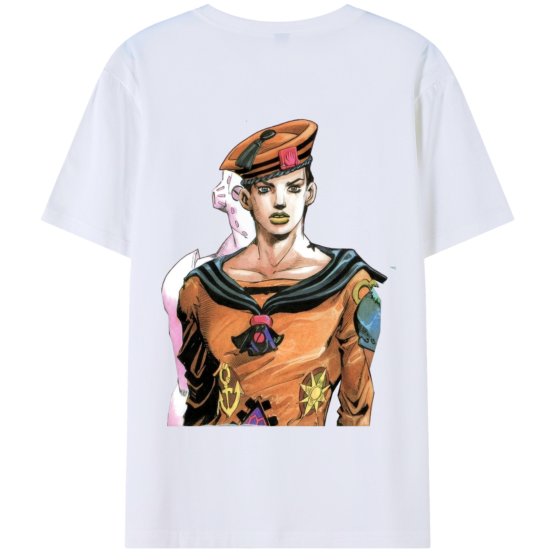 （画像用） ジョジョの奇妙な冒険 東方定助 JoJo's Bizarre Adventure Higashikata Josuke レディース半袖Tシャツ(バックプリント)