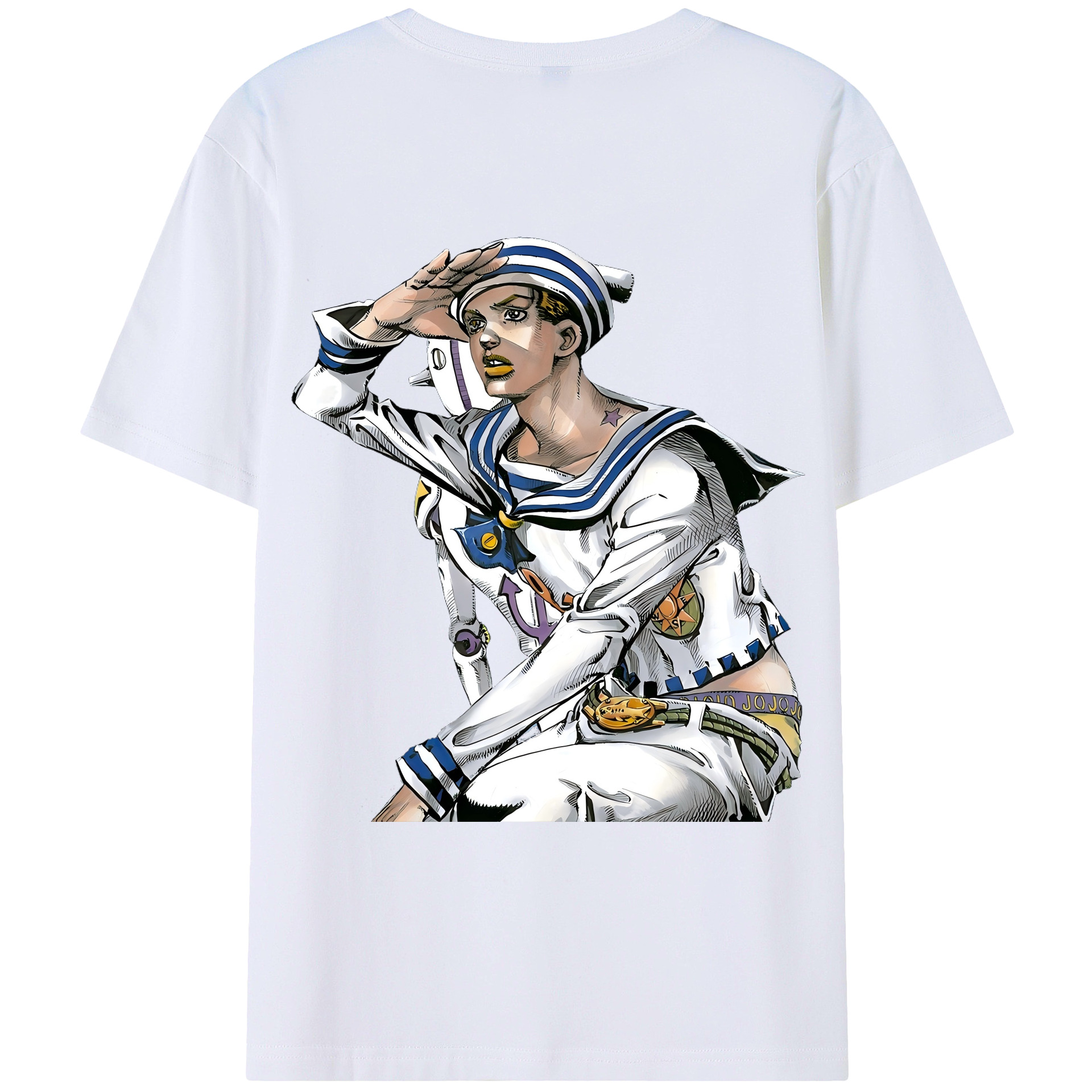 （画像用） ジョジョの奇妙な冒険 東方定助 JoJo's Bizarre Adventure Higashikata Josuke レディース半袖Tシャツ(バックプリント)