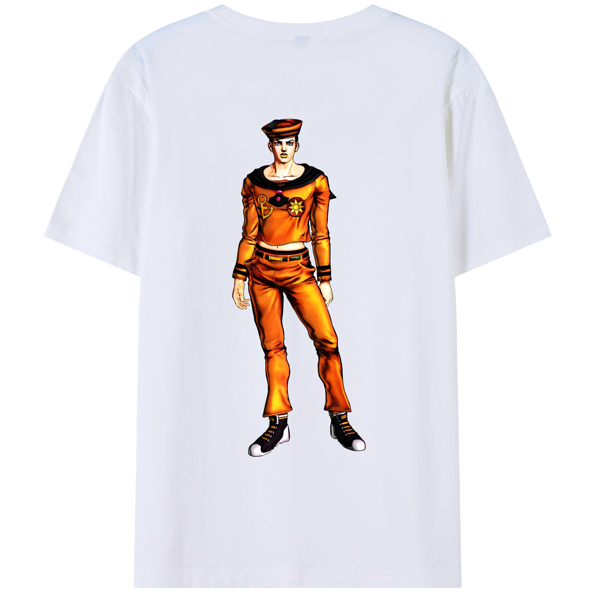 （画像用） ジョジョの奇妙な冒険 東方定助 JoJo's Bizarre Adventure Higashikata Josuke レディース半袖Tシャツ(バックプリント)