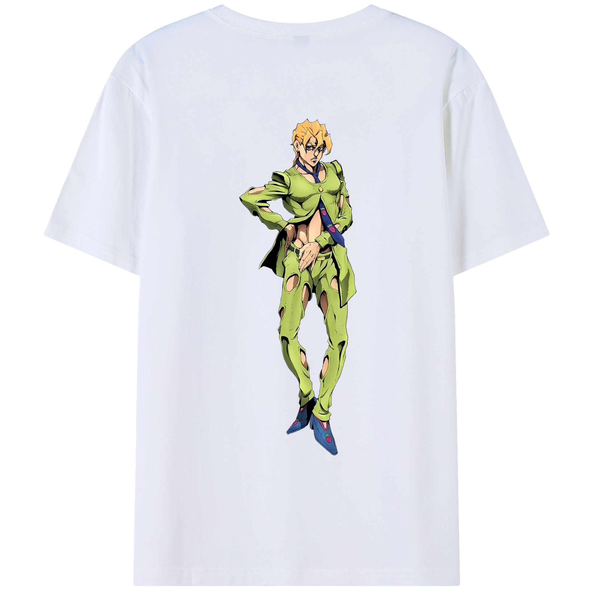 （画像用） ジョジョの奇妙な冒険 パンナコッタ?フー JoJo's Bizarre Adventure Pannacotta Fugo レディース半袖Tシャツ(バックプリント)