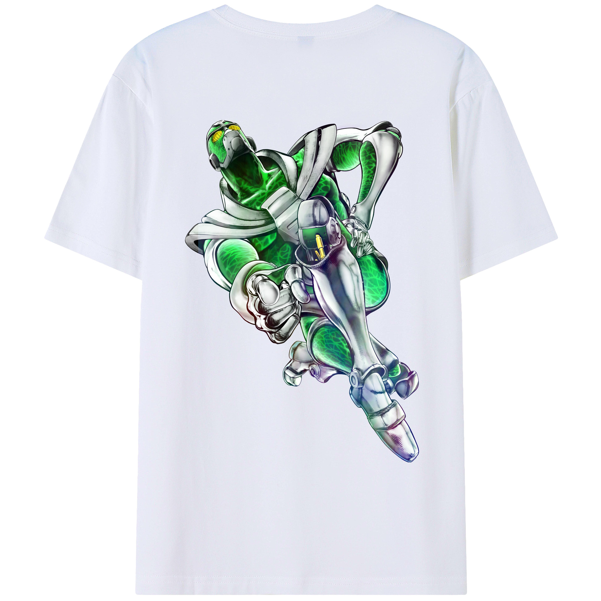 （画像用） ジョジョの奇妙な冒険 花京院 典明（かきょういん のりあき） JoJo's Bizarre Adventure Kakyoin Noriaki レディース半袖Tシャツ(バックプリント)