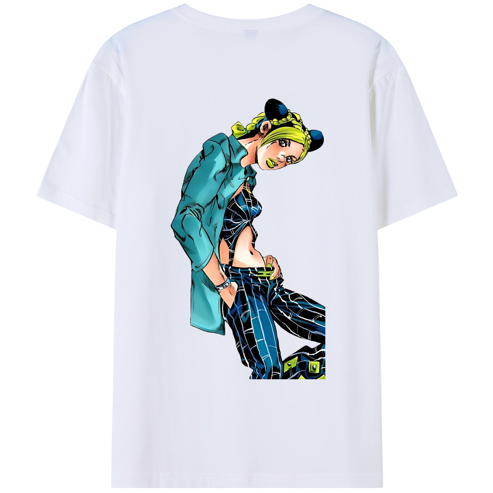 （画像用） "ジョジョの奇妙な冒険 くうじょう ジョリーン JoJo's Bizarre Adventure Jolyne Cujoh " レディース半袖Tシャツ(バックプリント)
