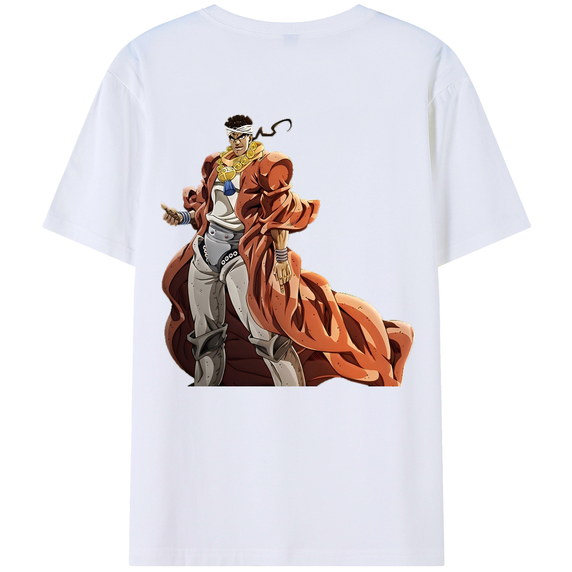 （画像用） ジョジョの奇妙な冒険 ムハンマド?アブドゥル JoJo's Bizarre Adventure Muhammad Avdol レディース半袖Tシャツ(バックプリント)