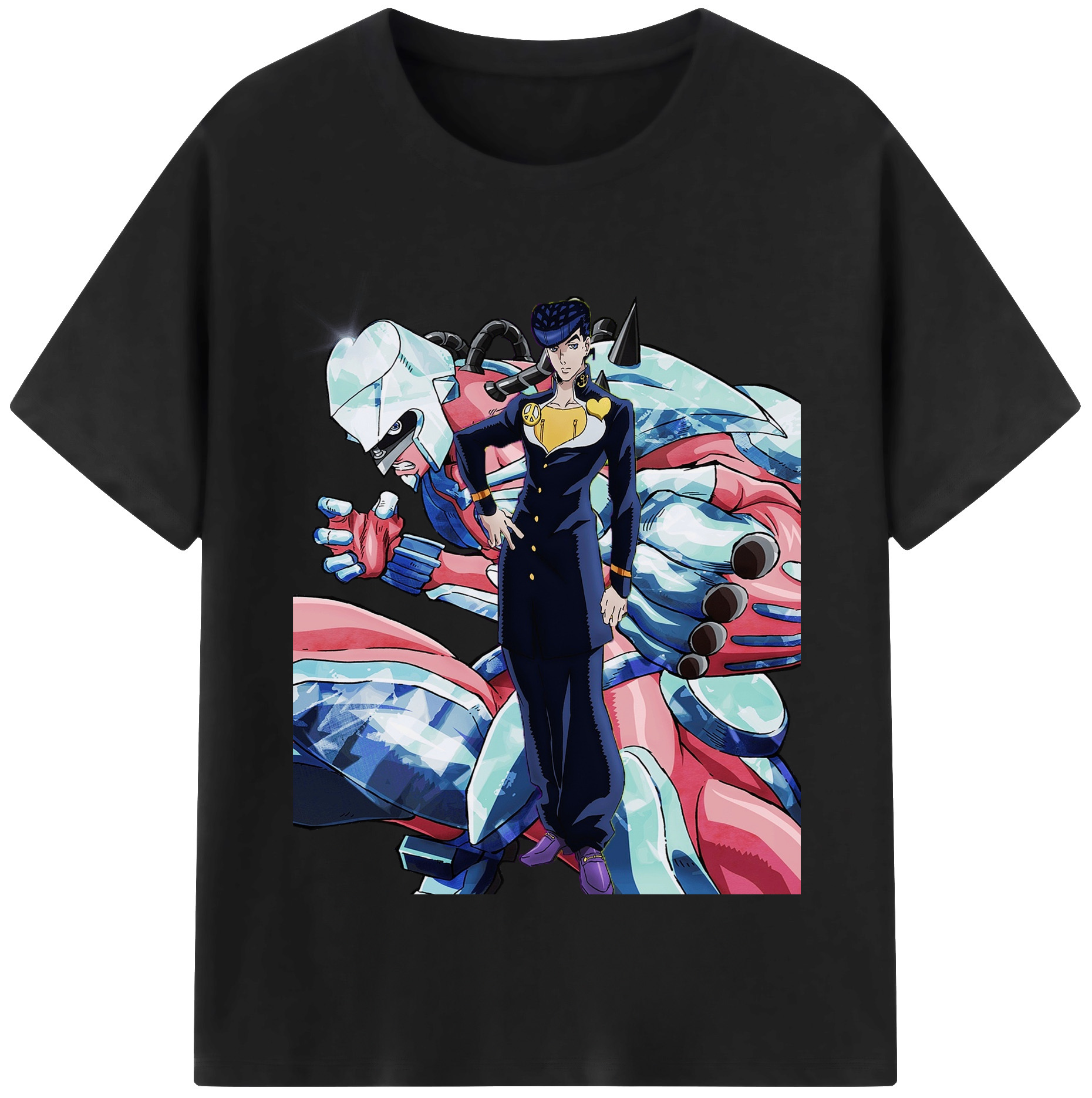 （画像用） ジョジョの奇妙な冒険 ひがしかた じょうすけ JoJo's Bizarre Adventure Higashikata Josuke レディースカジュアルプリントTシャツ（綿100％）