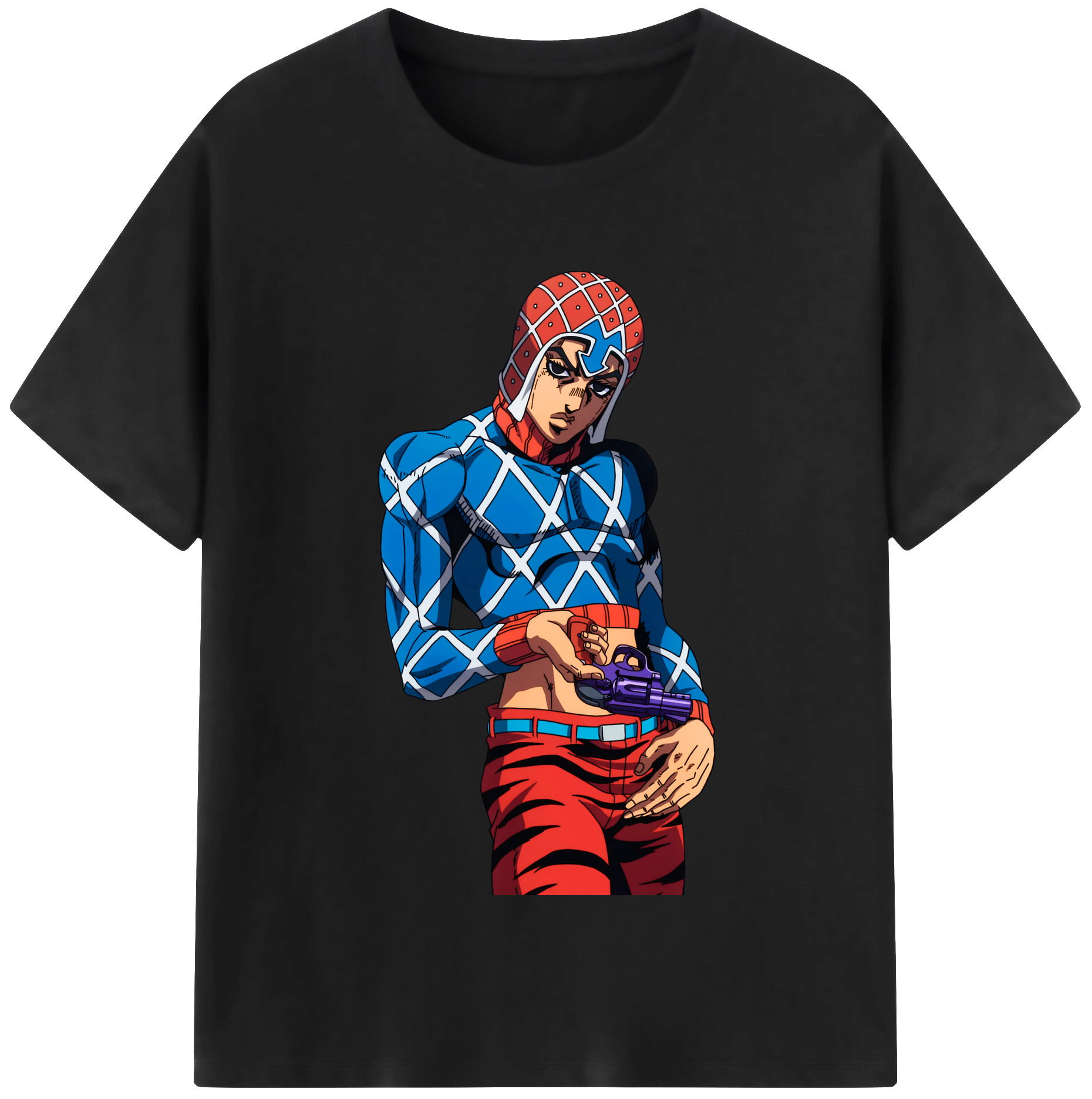 （画像用） ジョジョの奇妙な冒険 グイード?ミスタ JoJo's Bizarre Adventure Guido Mista レディースカジュアルプリントTシャツ（綿100％）