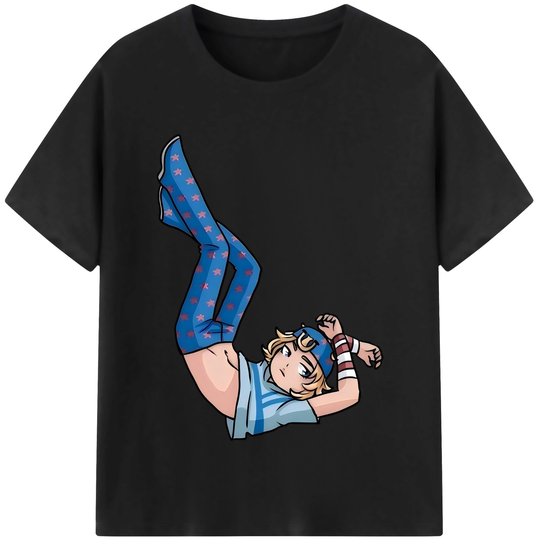 （画像用） ジョジョの奇妙な冒険 グイード?ミスタ JoJo's Bizarre Adventure Guido Mista レディースカジュアルプリントTシャツ（綿100％）