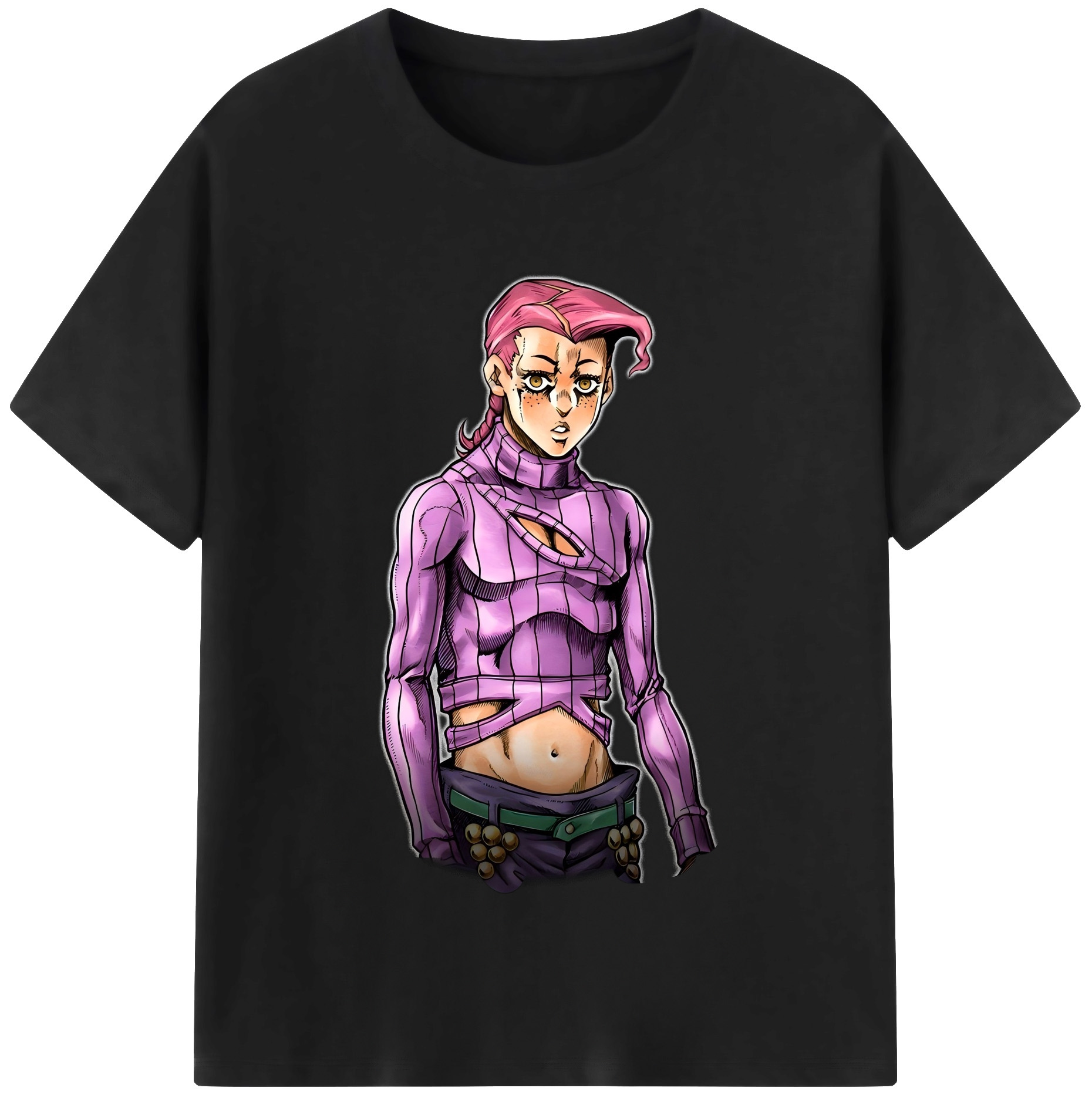 （画像用） ジョジョの奇妙な冒険 ビネガー?ドッピオ JoJo's Bizarre Adventure Vinegar Doppio レディースカジュアルプリントTシャツ（綿100％）