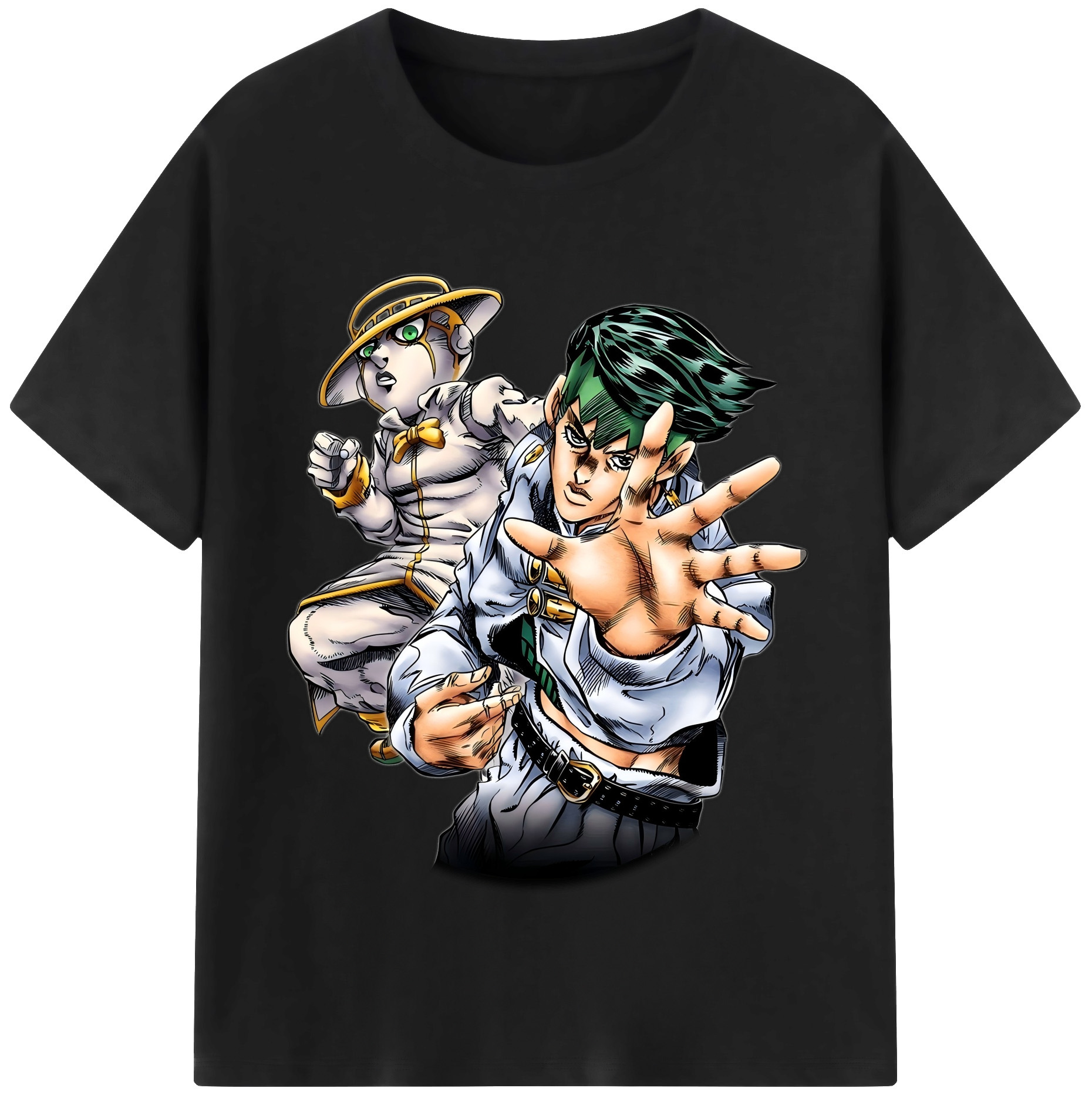 （画像用） ジョジョの奇妙な冒険 岸辺 露伴（きしべ ろはん） JoJo's Bizarre Adventure Rohan Kishibe レディースカジュアルプリントTシャツ（綿100％）