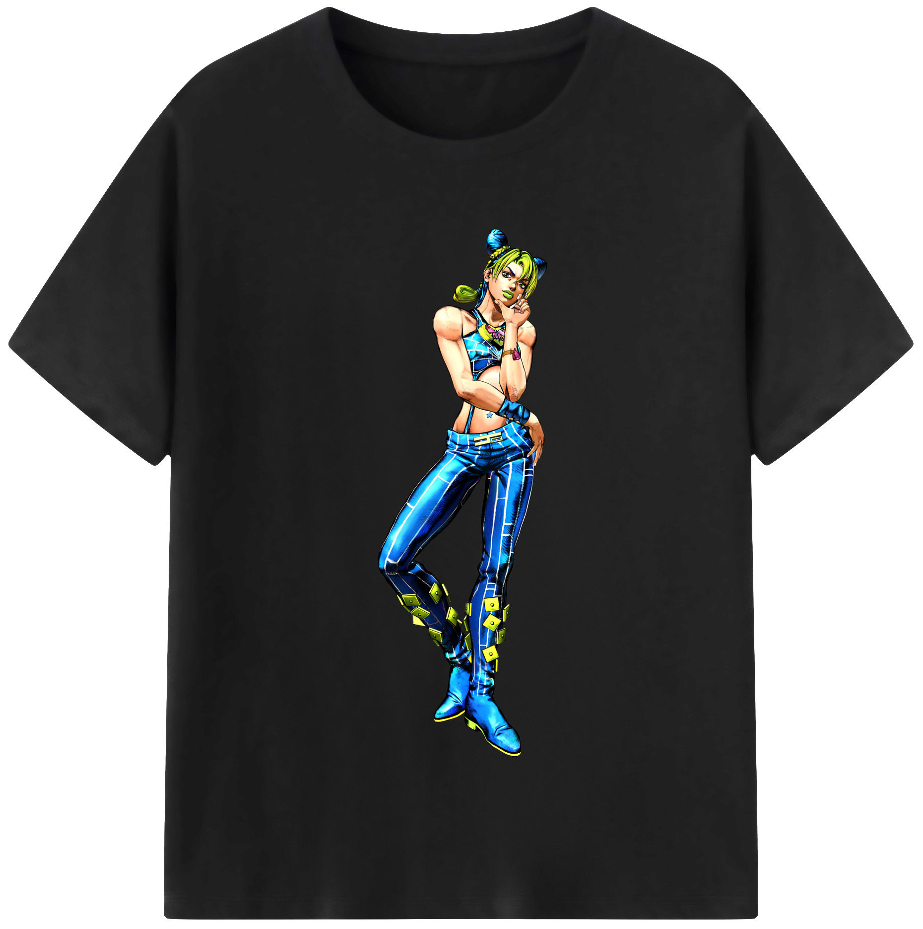 （画像用） "ジョジョの奇妙な冒険 くうじょう ジョリーン JoJo's Bizarre Adventure Jolyne Cujoh " レディースカジュアルプリントTシャツ（綿100％）