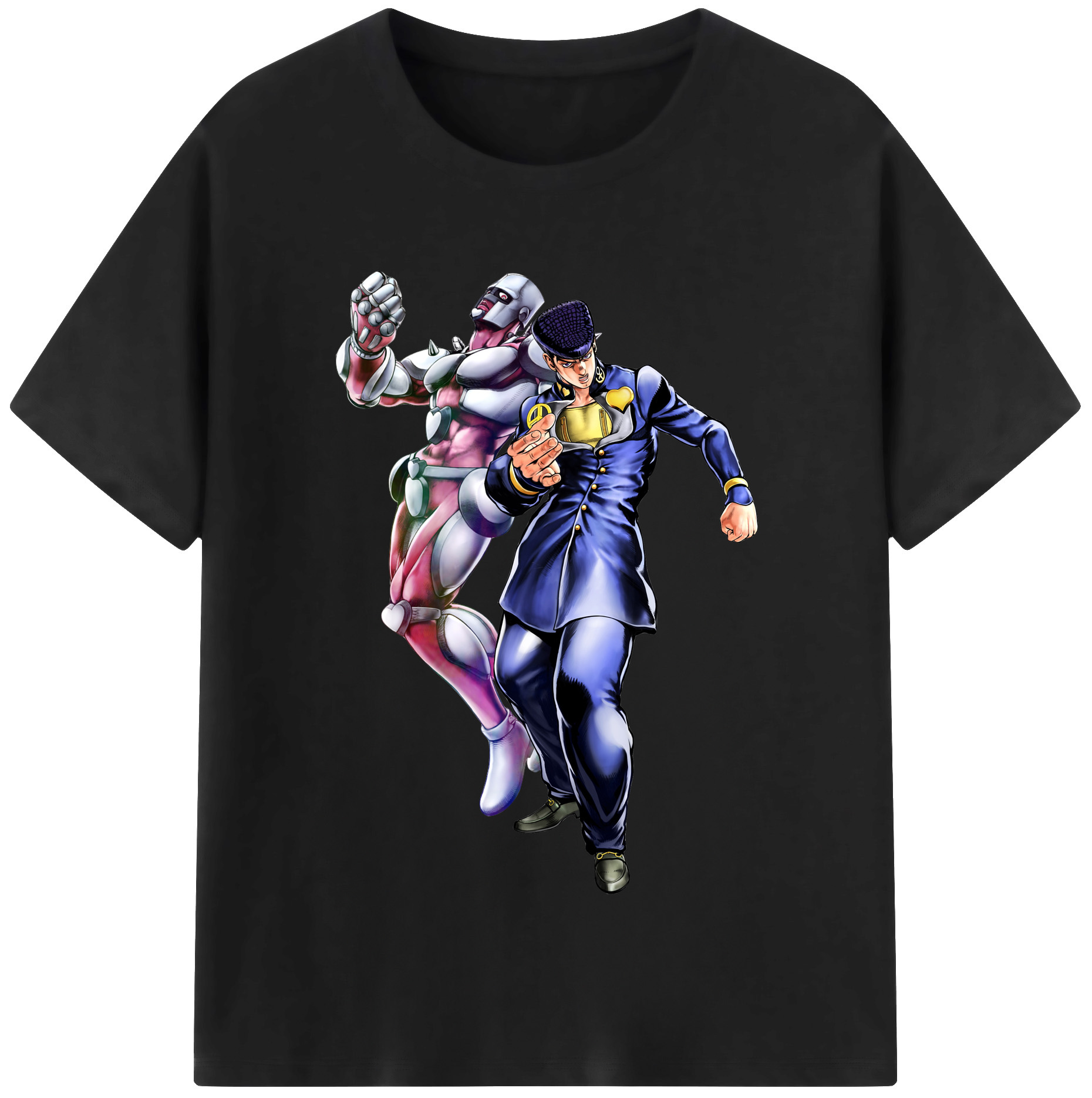 （画像用） ジョジョの奇妙な冒険 ひがしかた じょうすけ JoJo's Bizarre Adventure Higashikata Josuke レディースカジュアルプリントTシャツ（綿100％）