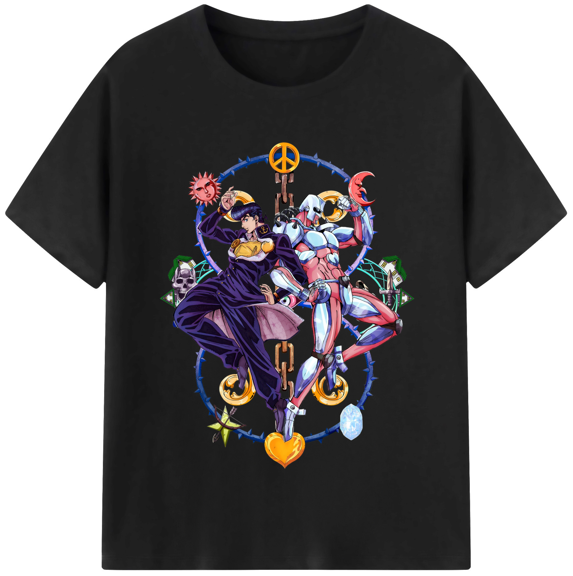 （画像用） ジョジョの奇妙な冒険 ひがしかた じょうすけ JoJo's Bizarre Adventure Higashikata Josuke レディースカジュアルプリントTシャツ（綿100％）