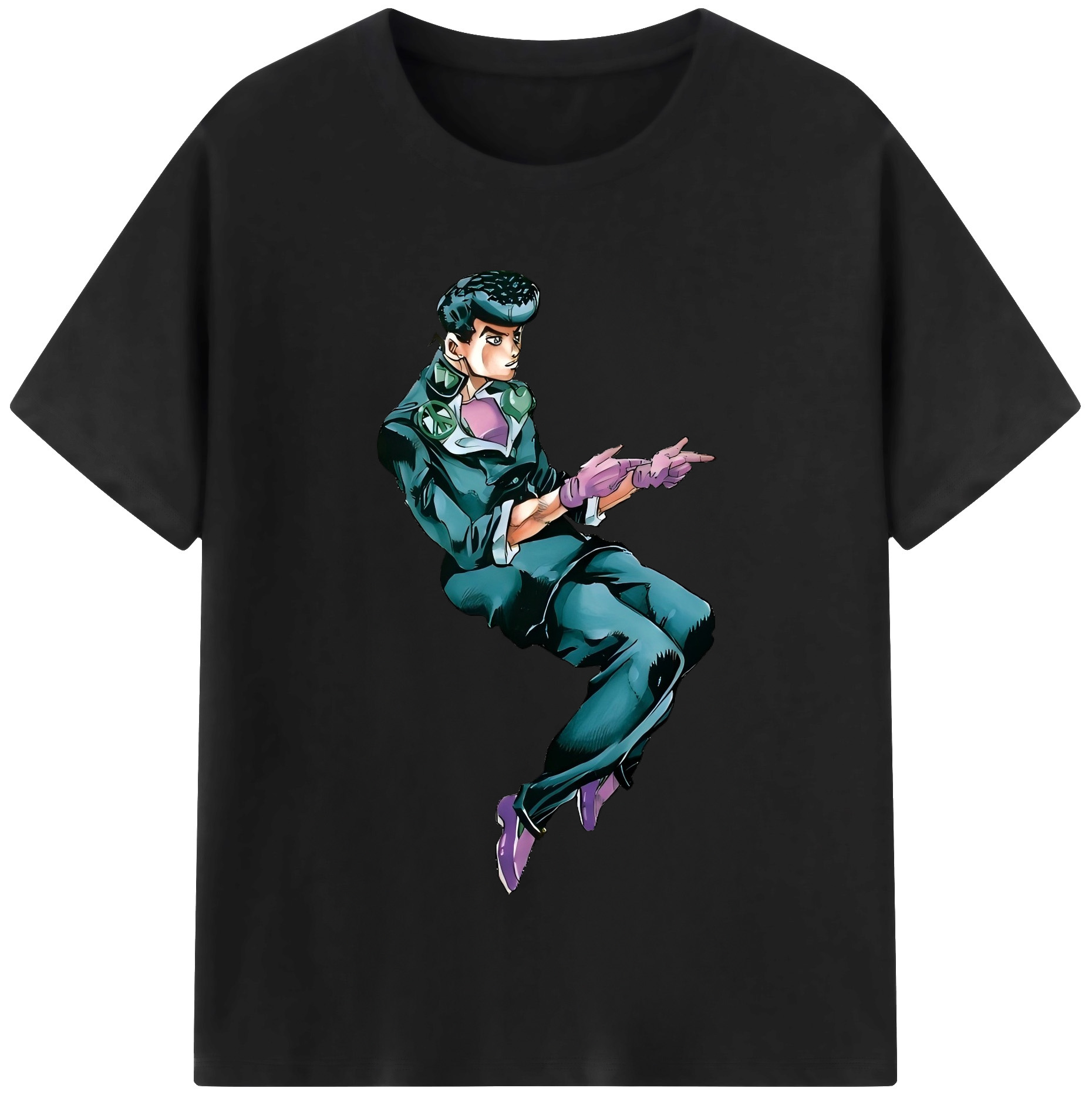 （画像用） ジョジョの奇妙な冒険 ひがしかた じょうすけ JoJo's Bizarre Adventure Higashikata Josuke レディースカジュアルプリントTシャツ（綿100％）