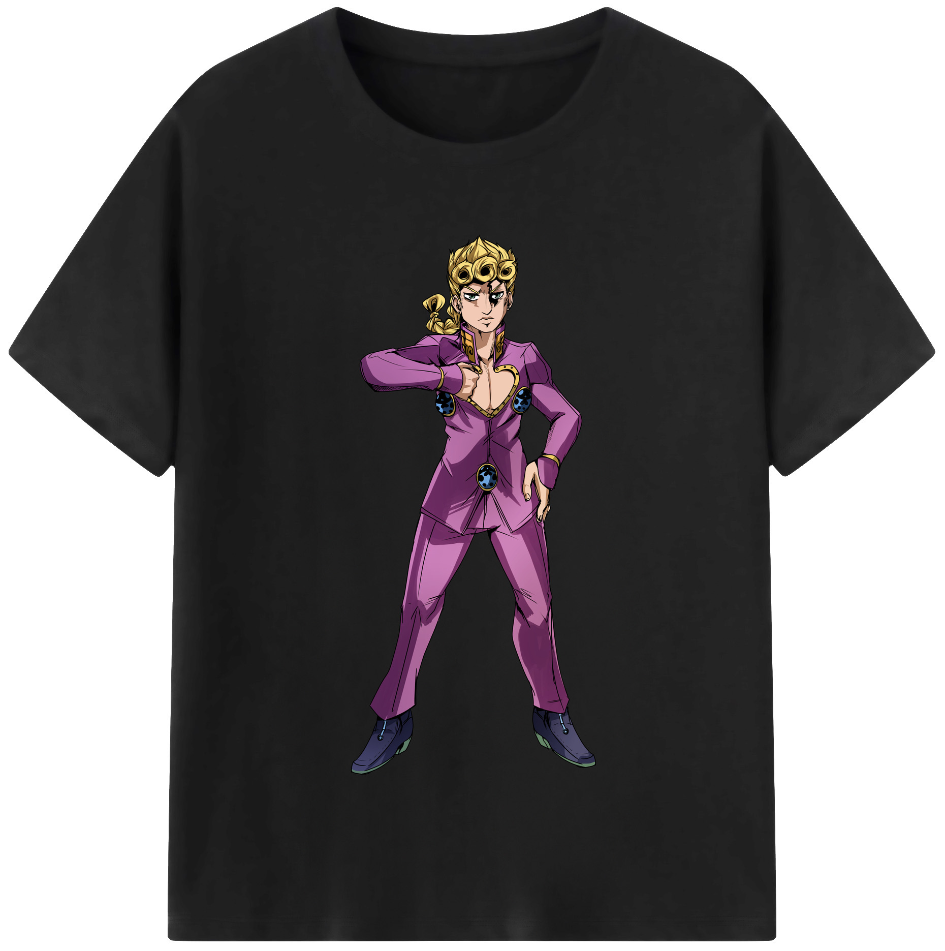 （画像用） ジョジョの奇妙な冒険 ジョルノ?ジョバァーナ JoJo's Bizarre Adventure Giorno Giovanna レディースカジュアルプリントTシャツ（綿100％）