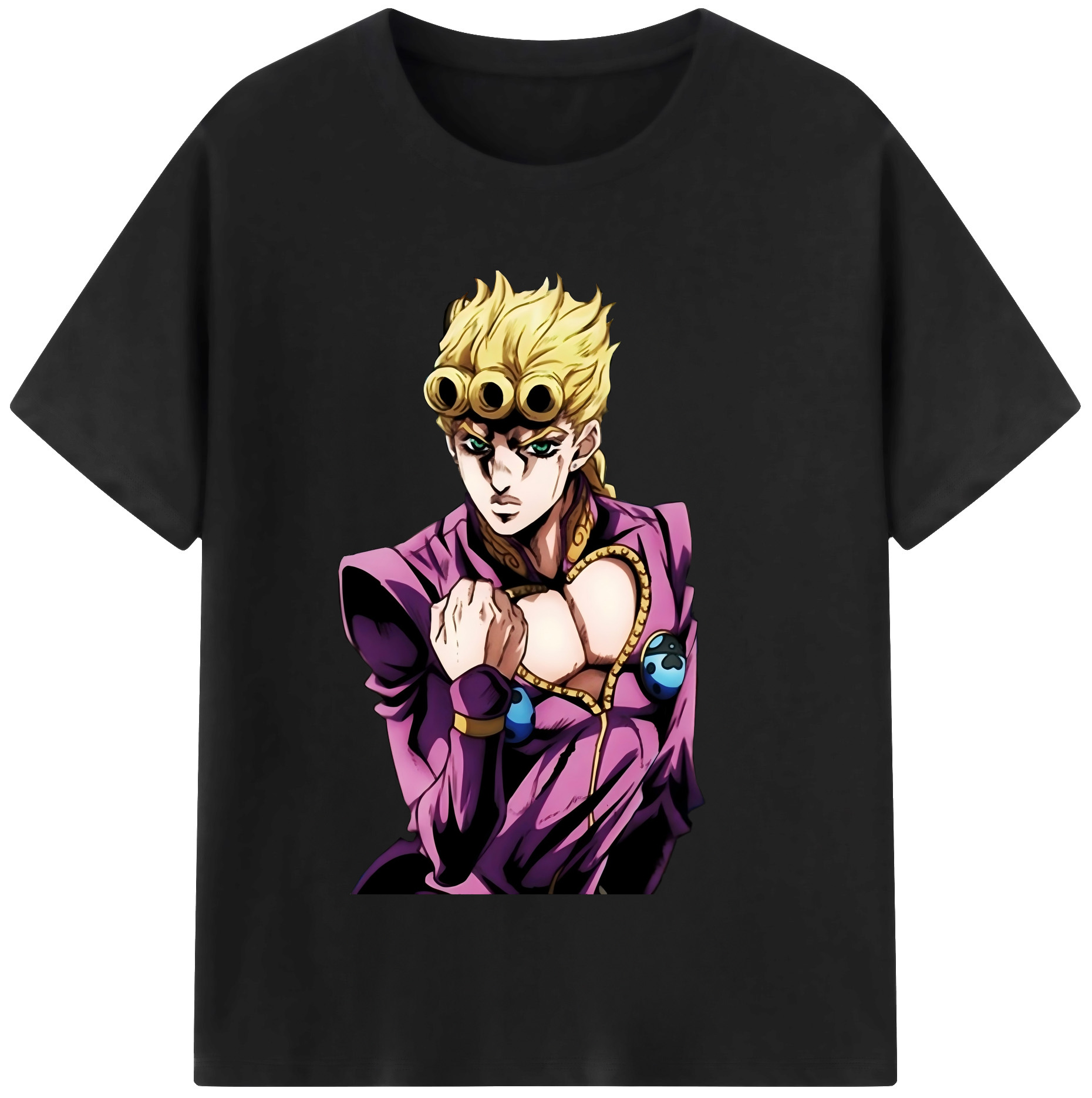 （画像用） ジョジョの奇妙な冒険 ジョルノ?ジョバァーナ JoJo's Bizarre Adventure Giorno Giovanna レディースカジュアルプリントTシャツ（綿100％）