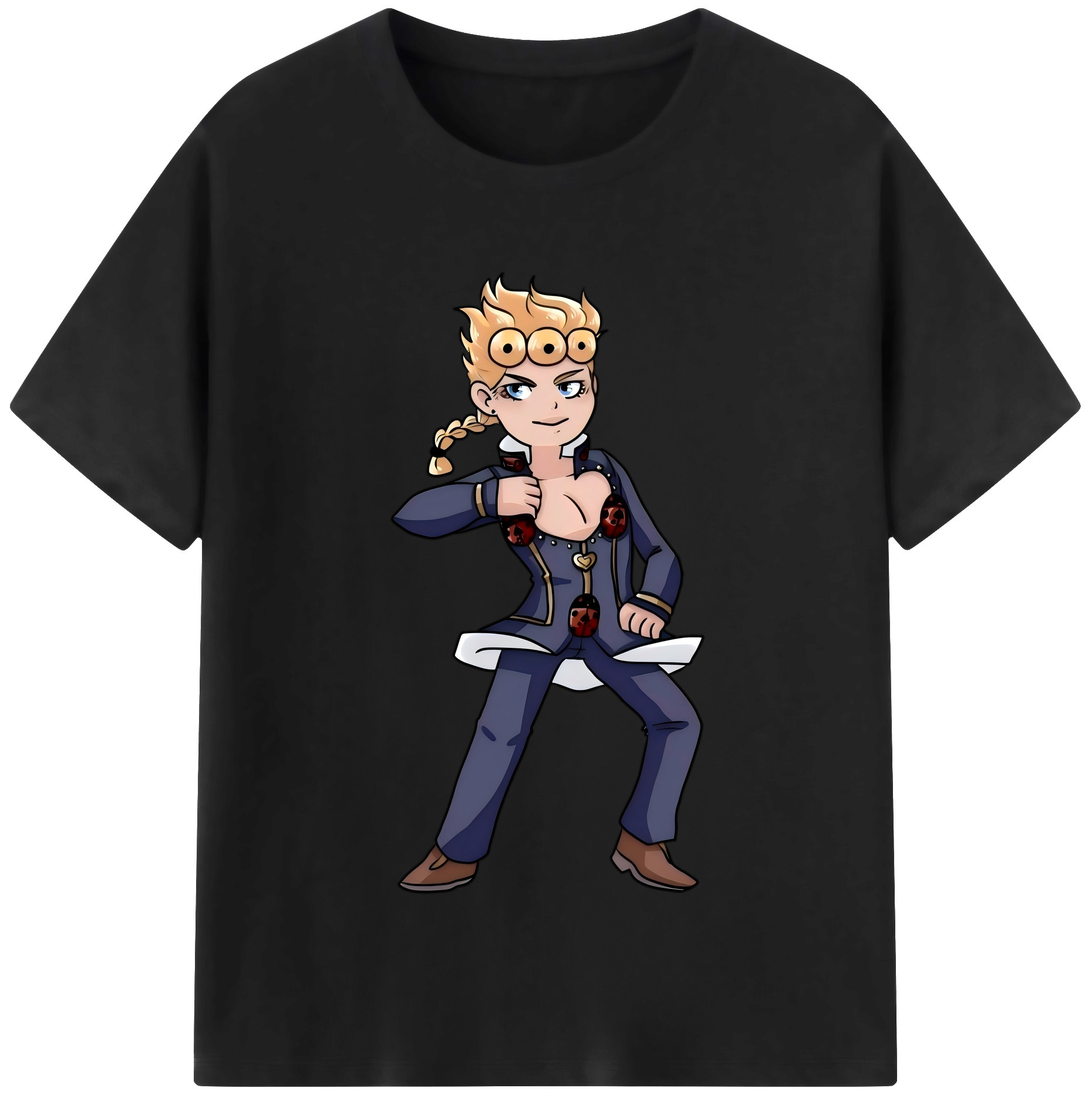 （画像用） ジョジョの奇妙な冒険 ジョルノ?ジョバァーナ JoJo's Bizarre Adventure Giorno Giovanna レディースカジュアルプリントTシャツ（綿100％）