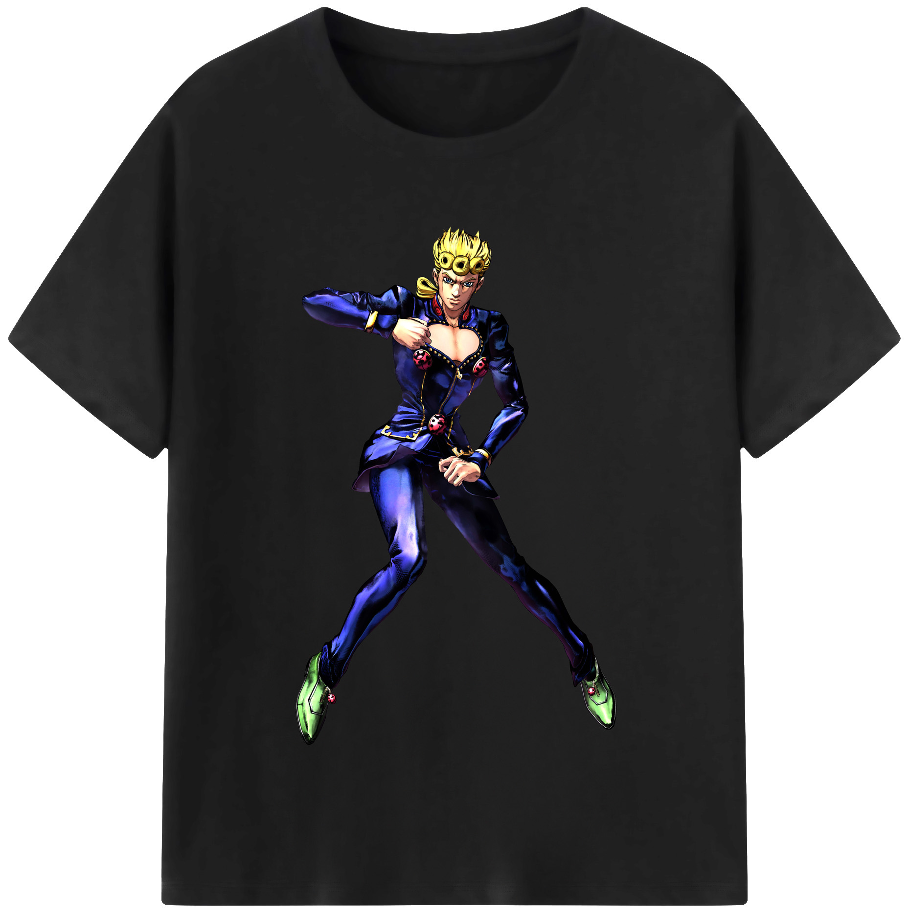 （画像用） ジョジョの奇妙な冒険 ジョルノ?ジョバァーナ JoJo's Bizarre Adventure Giorno Giovanna レディースカジュアルプリントTシャツ（綿100％）