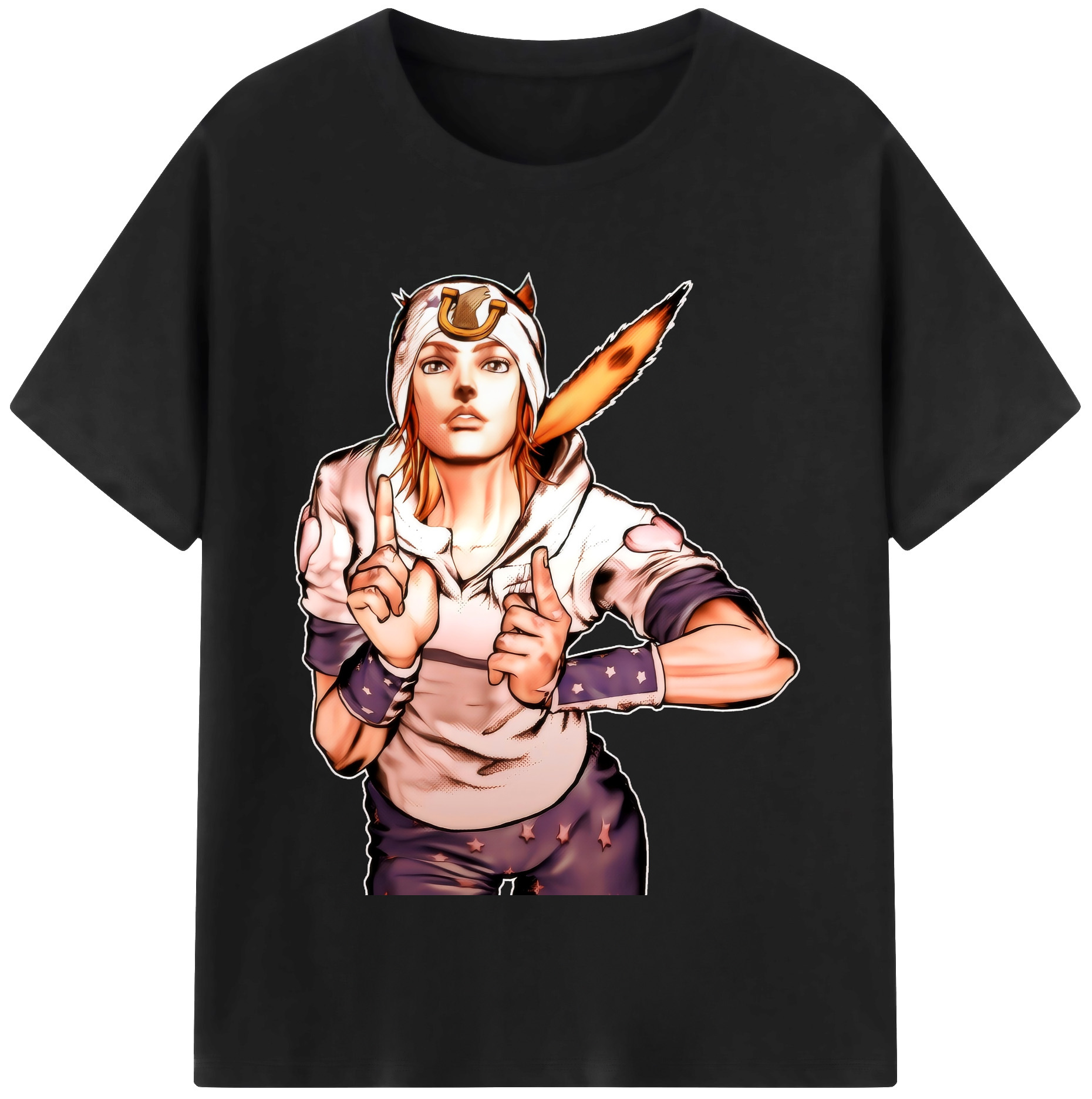 （画像用） ジョジョの奇妙な冒険 ジョナサン?ジョースター JoJo's Bizarre Adventure Jonathan Joestar レディースカジュアルプリントTシャツ（綿100％）