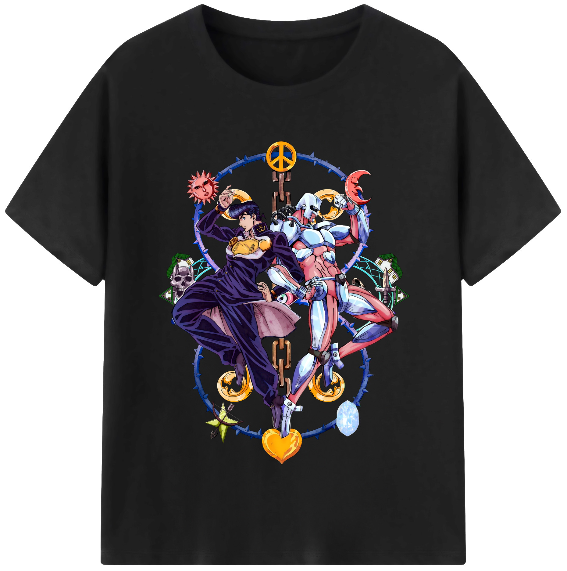 （画像用） ジョジョの奇妙な冒険 ひがしかた じょうすけ JoJo's Bizarre Adventure Higashikata Josuke レディースカジュアルプリントTシャツ（綿100％）