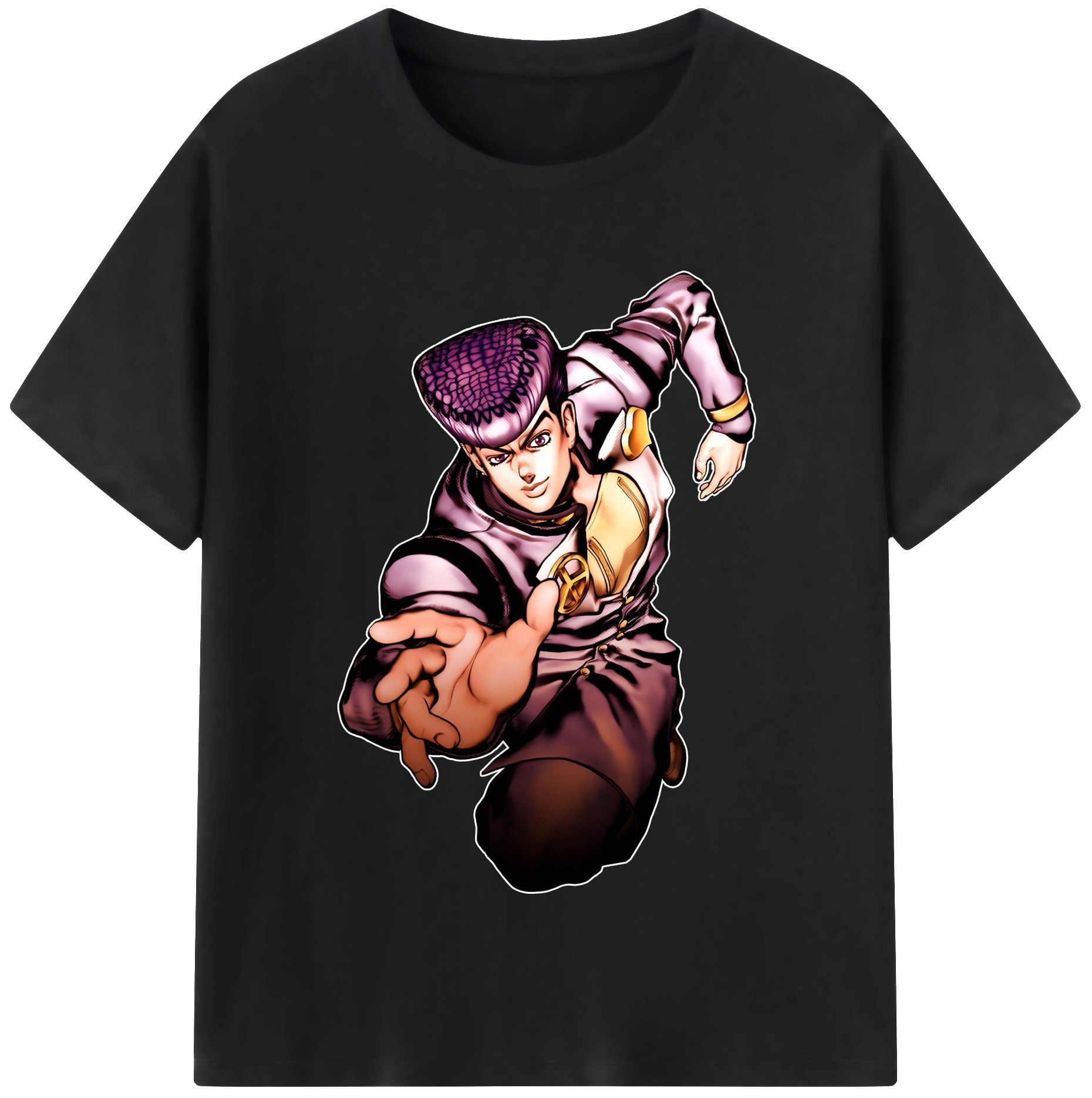（画像用） ジョジョの奇妙な冒険 ひがしかた じょうすけ JoJo's Bizarre Adventure Higashikata Josuke レディースカジュアルプリントTシャツ（綿100％）