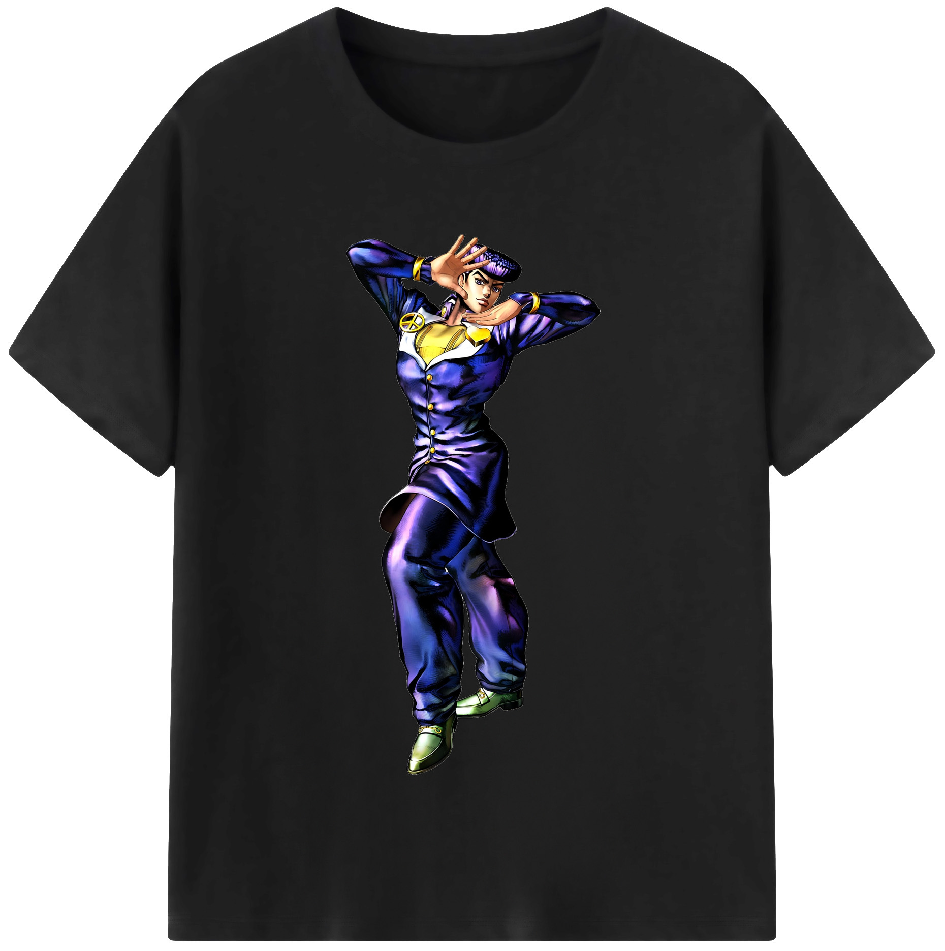（画像用） ジョジョの奇妙な冒険 ひがしかた じょうすけ JoJo's Bizarre Adventure Higashikata Josuke レディースカジュアルプリントTシャツ（綿100％）