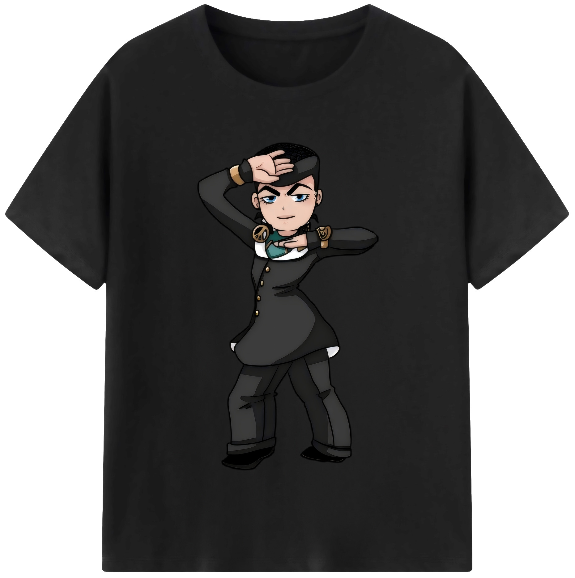 （画像用） ジョジョの奇妙な冒険 ひがしかた じょうすけ JoJo's Bizarre Adventure Higashikata Josuke レディースカジュアルプリントTシャツ（綿100％）
