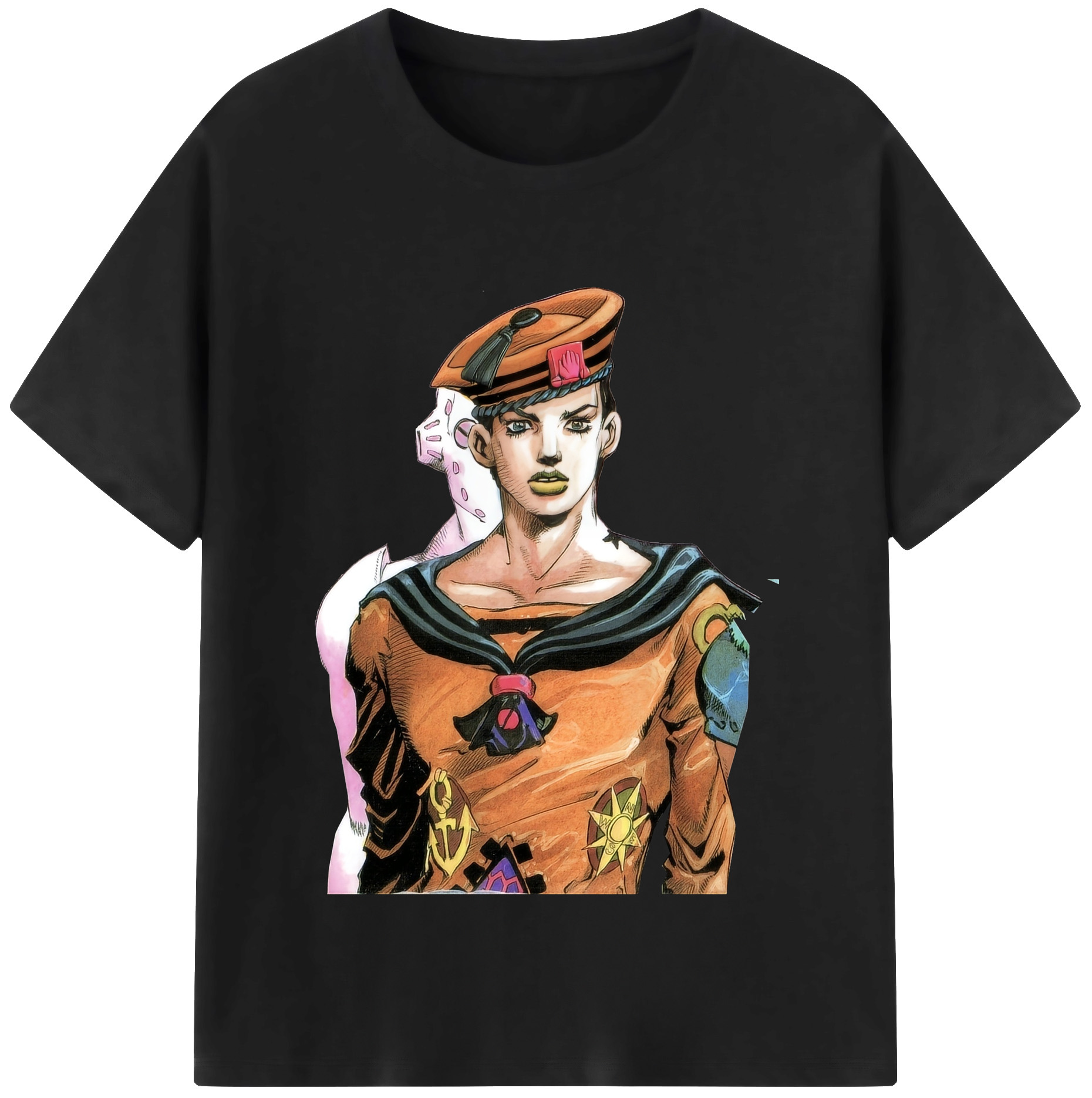 （画像用） ジョジョの奇妙な冒険 東方定助 JoJo's Bizarre Adventure Higashikata Josuke レディースカジュアルプリントTシャツ（綿100％）