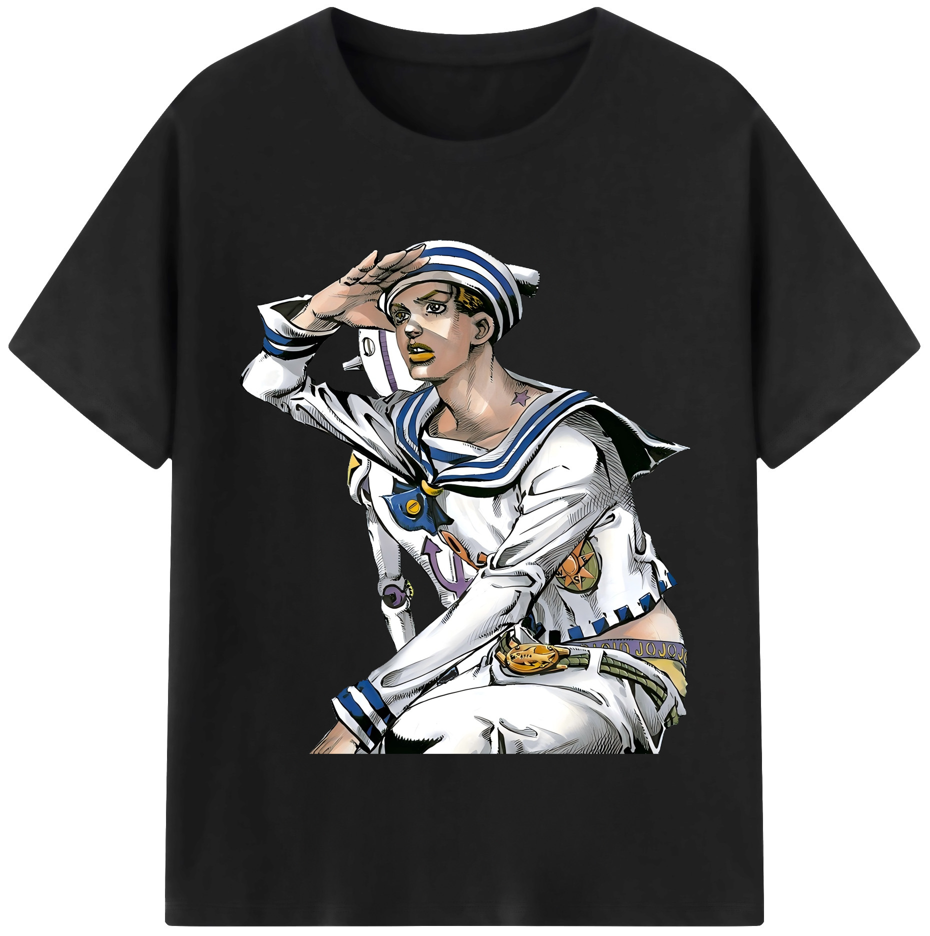 （画像用） ジョジョの奇妙な冒険 東方定助 JoJo's Bizarre Adventure Higashikata Josuke レディースカジュアルプリントTシャツ（綿100％）