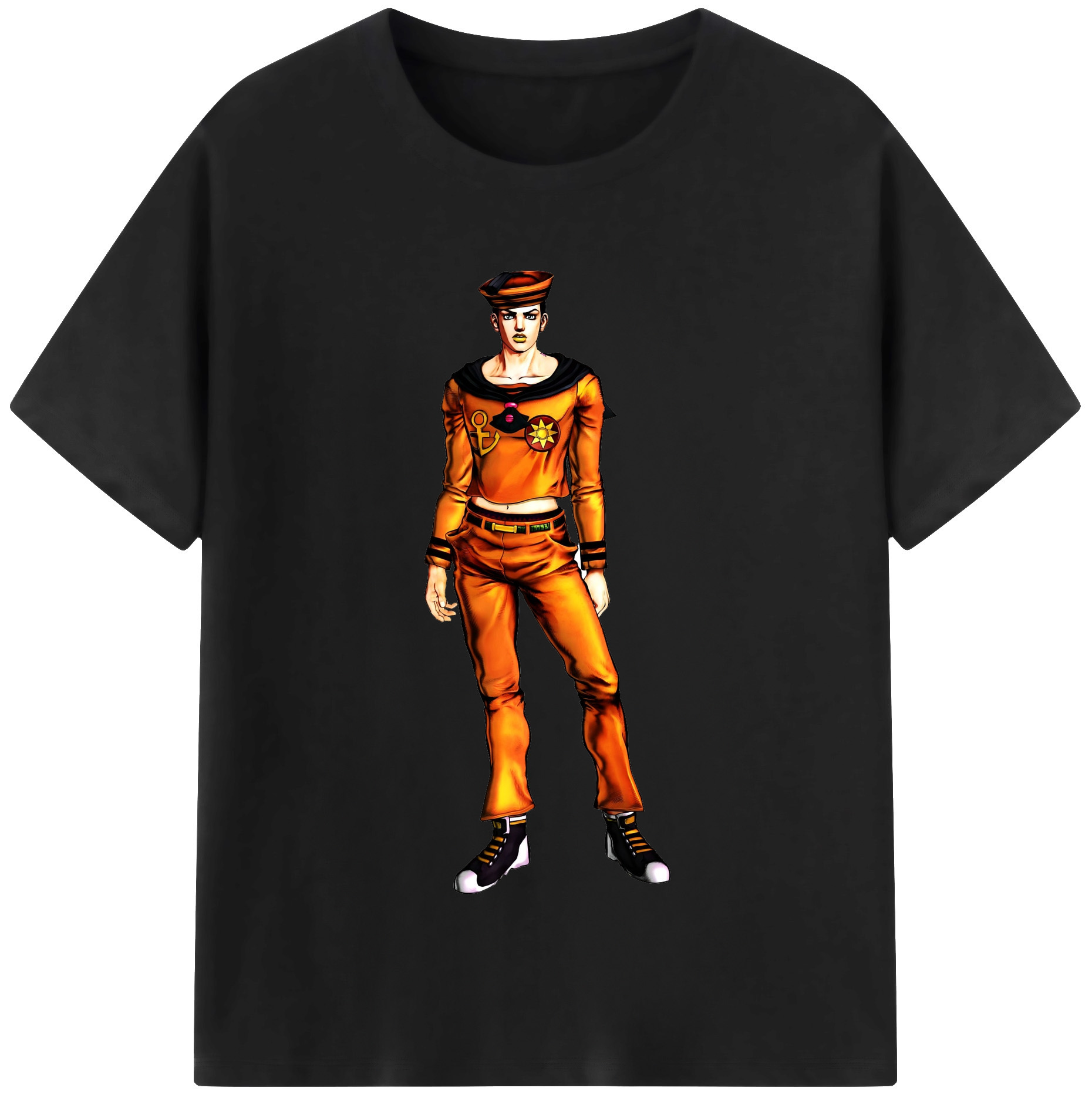 （画像用） ジョジョの奇妙な冒険 東方定助 JoJo's Bizarre Adventure Higashikata Josuke レディースカジュアルプリントTシャツ（綿100％）