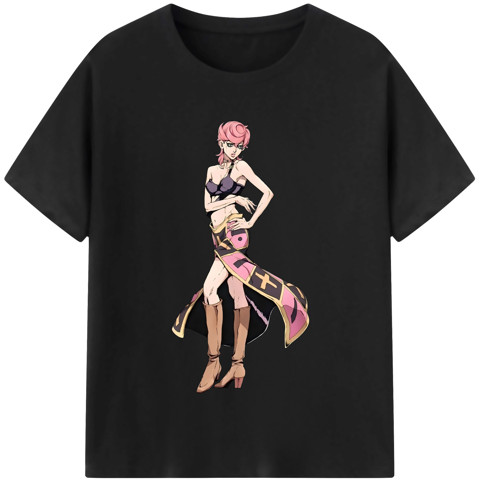 （画像用） ジョジョの奇妙な冒険 トリッシュ?ウナ JoJo's Bizarre Adventure Trish Una レディースカジュアルプリントTシャツ（綿100％）