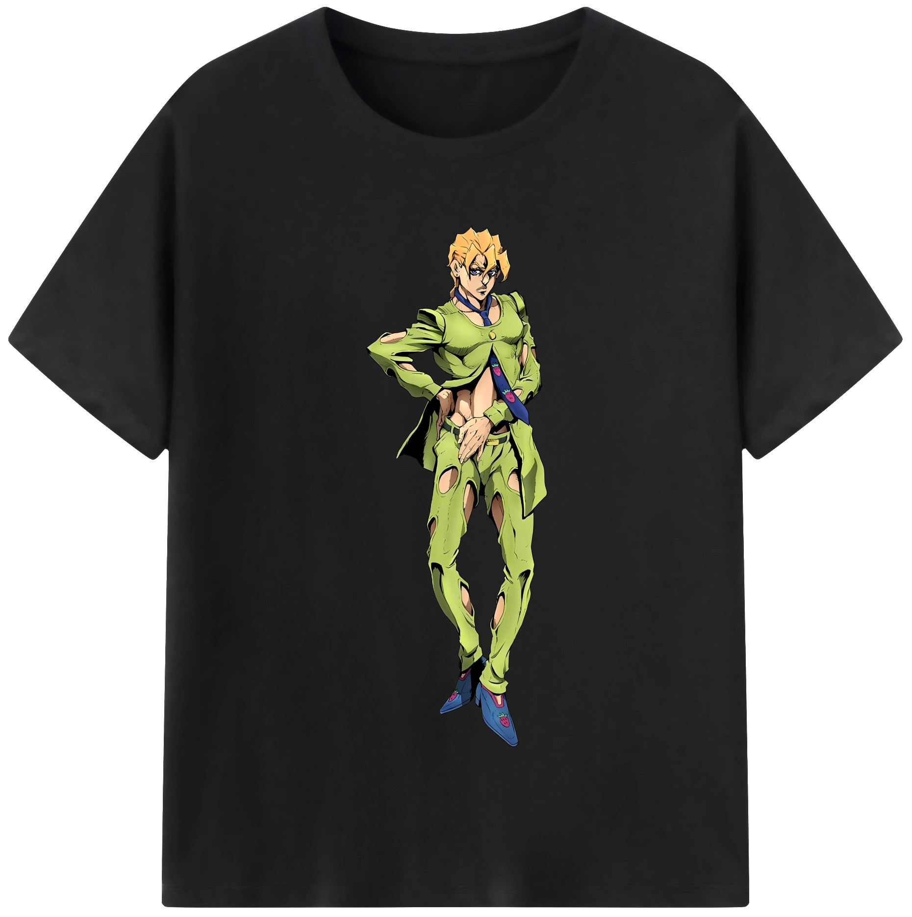 （画像用） ジョジョの奇妙な冒険 パンナコッタ?フー JoJo's Bizarre Adventure Pannacotta Fugo レディースカジュアルプリントTシャツ（綿100％）