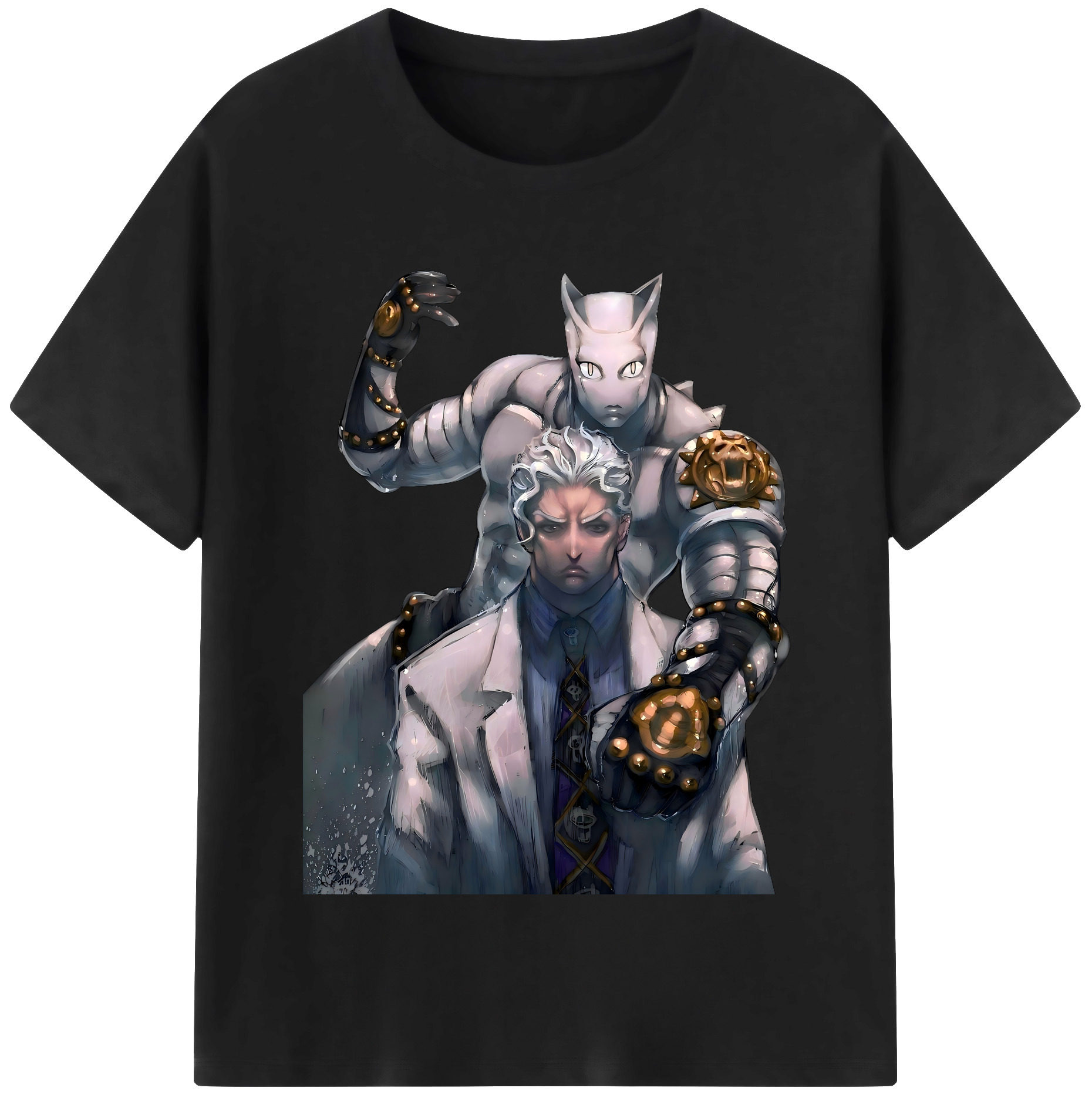 （画像用） ジョジョの奇妙な冒険 きら よしかげ JoJo's Bizarre Adventure Kira Yoshikage レディースカジュアルプリントTシャツ（綿100％）