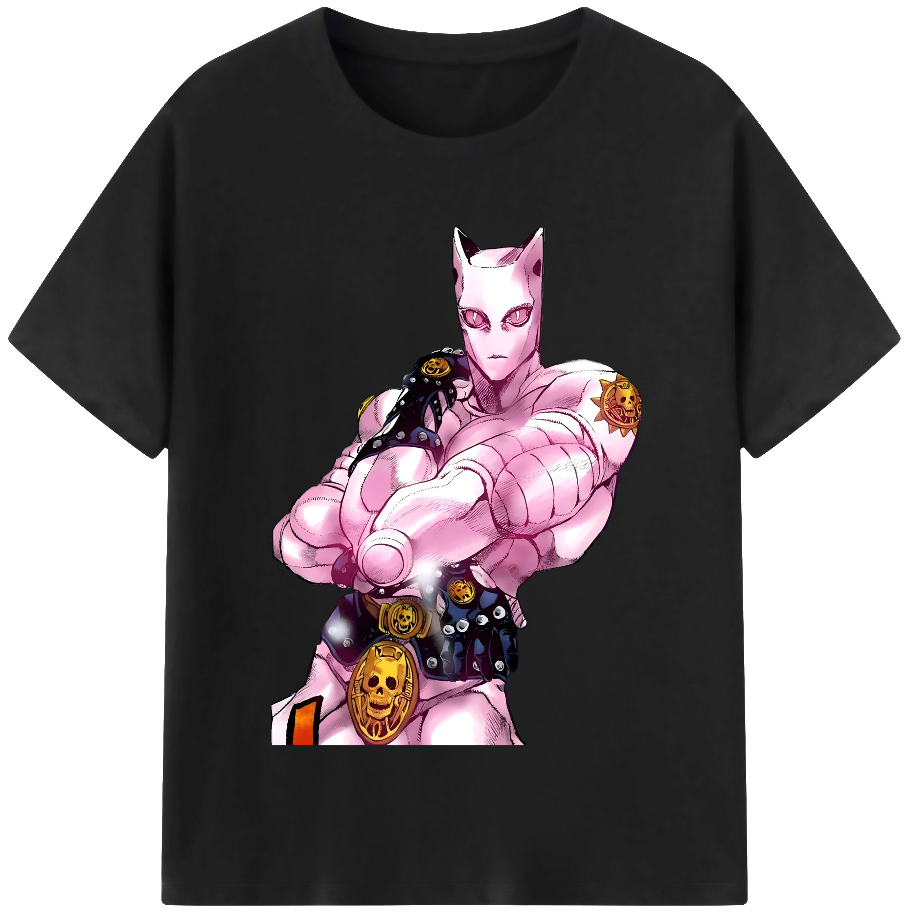 （画像用） ジョジョの奇妙な冒険 きら よしかげ JoJo's Bizarre Adventure Kira Yoshikage レディースカジュアルプリントTシャツ（綿100％）