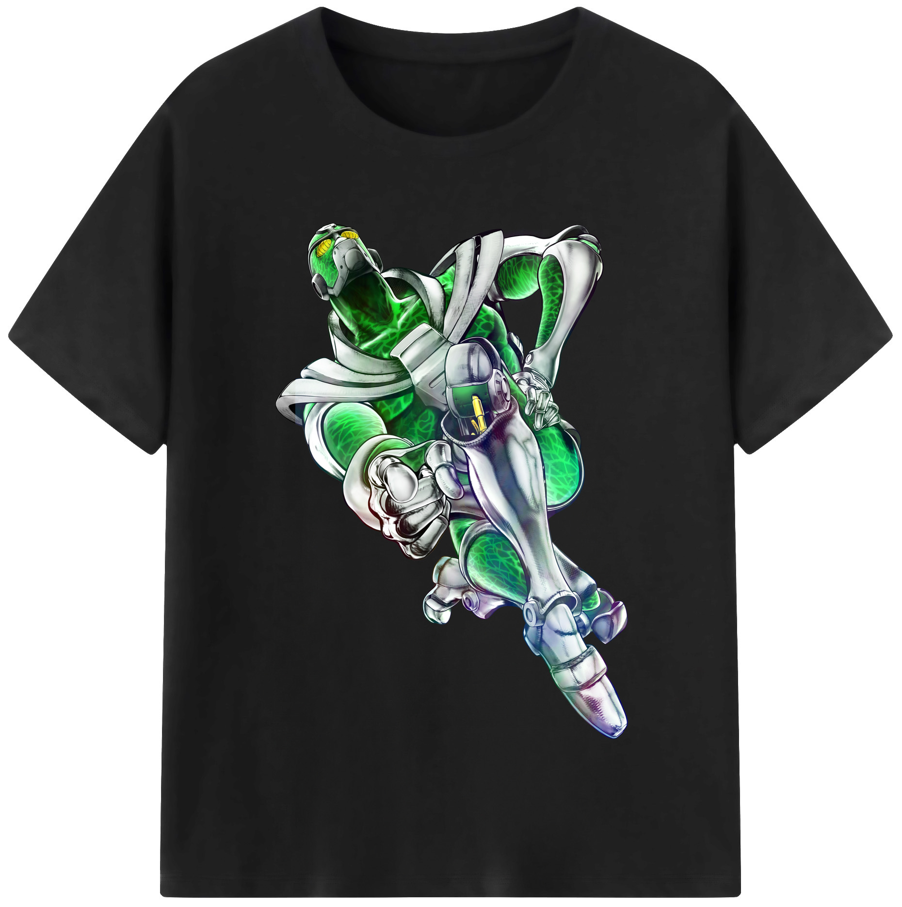 （画像用） ジョジョの奇妙な冒険 花京院 典明（かきょういん のりあき） JoJo's Bizarre Adventure Kakyoin Noriaki レディースカジュアルプリントTシャツ（綿100％）