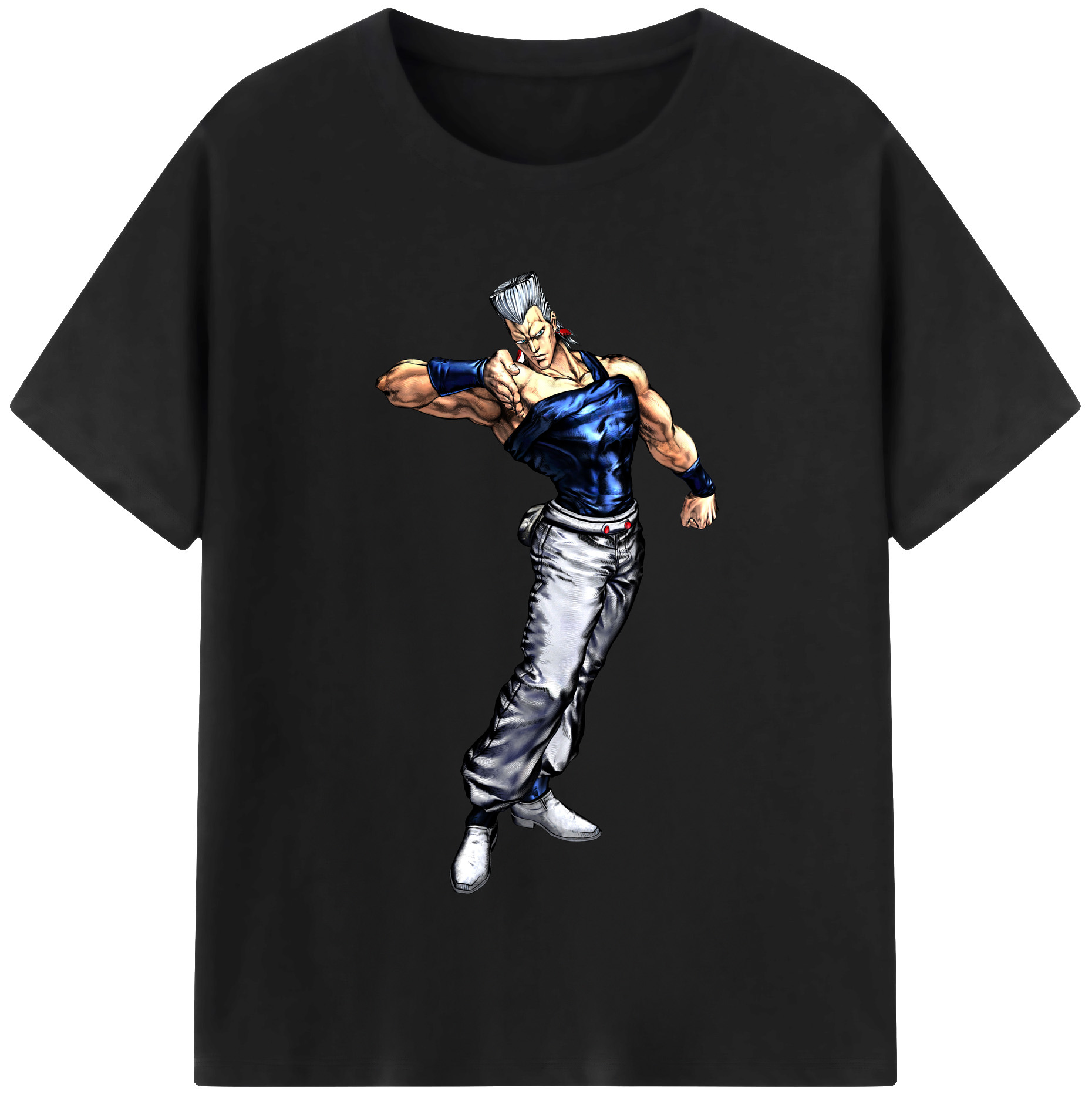 （画像用） ジョジョの奇妙な冒険 ジャン＝ピエール?ポルナレフ JoJo's Bizarre Adventure Jan Pierre Polnareff レディースカジュアルプリントTシャツ（綿100％）
