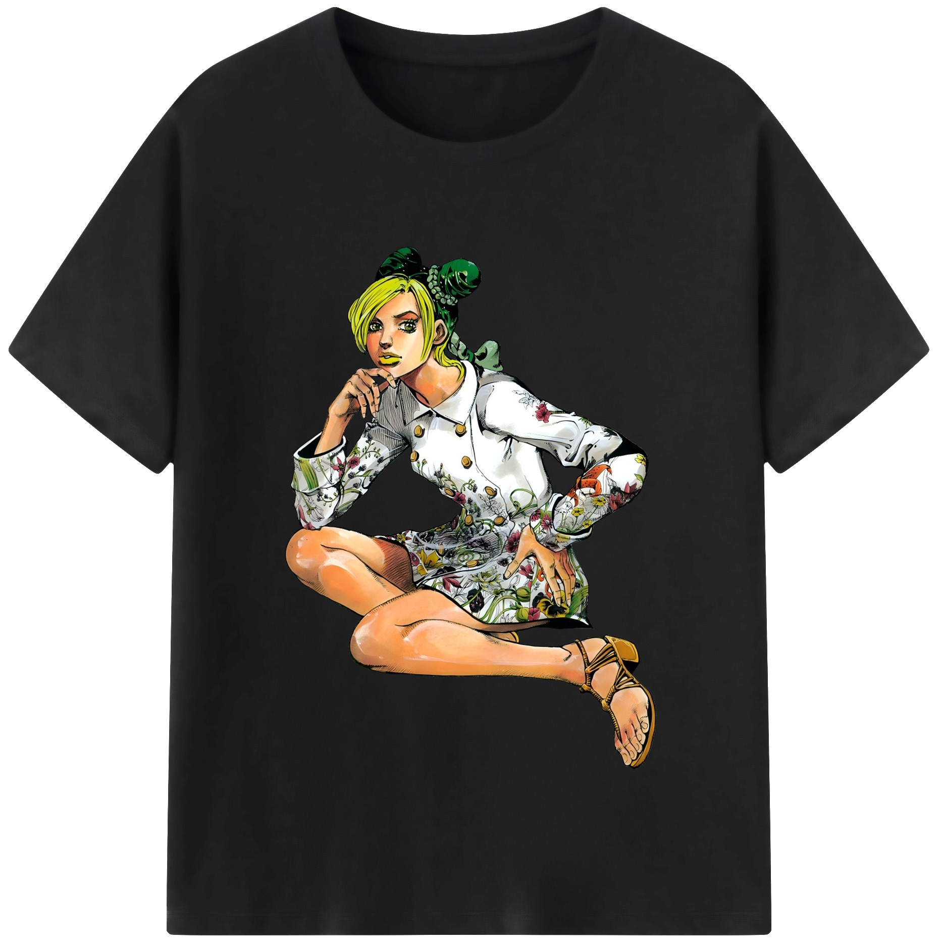 （画像用） "ジョジョの奇妙な冒険 くうじょう ジョリーン JoJo's Bizarre Adventure Jolyne Cujoh " レディースカジュアルプリントTシャツ（綿100％）