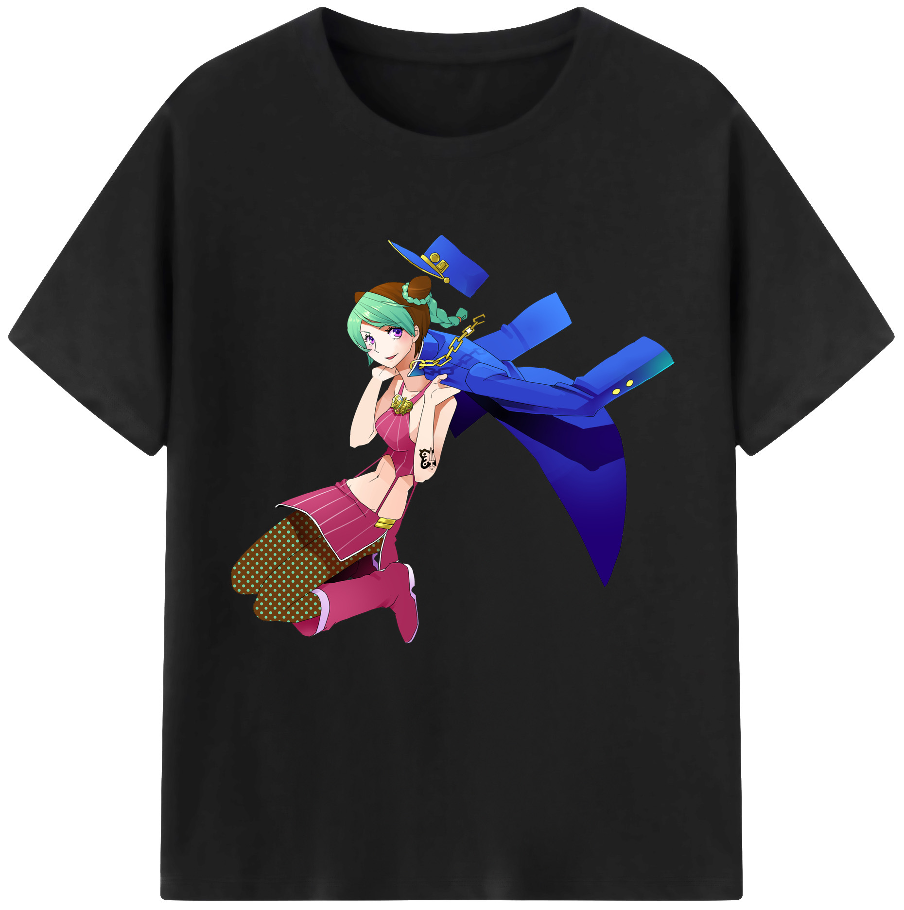 （画像用） "ジョジョの奇妙な冒険 くうじょう ジョリーン JoJo's Bizarre Adventure Jolyne Cujoh " レディースカジュアルプリントTシャツ（綿100％）