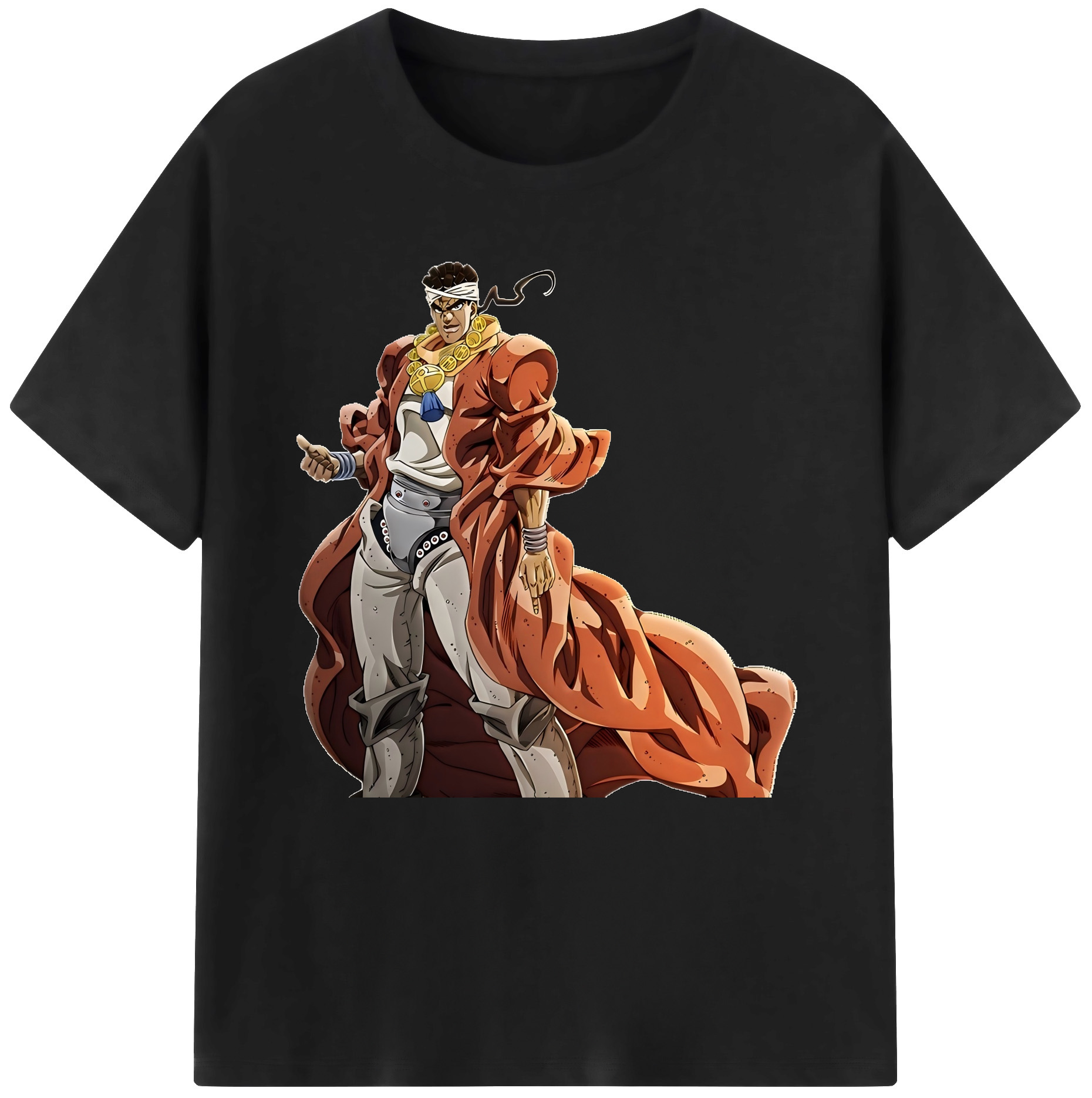 （画像用） ジョジョの奇妙な冒険 ムハンマド?アブドゥル JoJo's Bizarre Adventure Muhammad Avdol レディースカジュアルプリントTシャツ（綿100％）