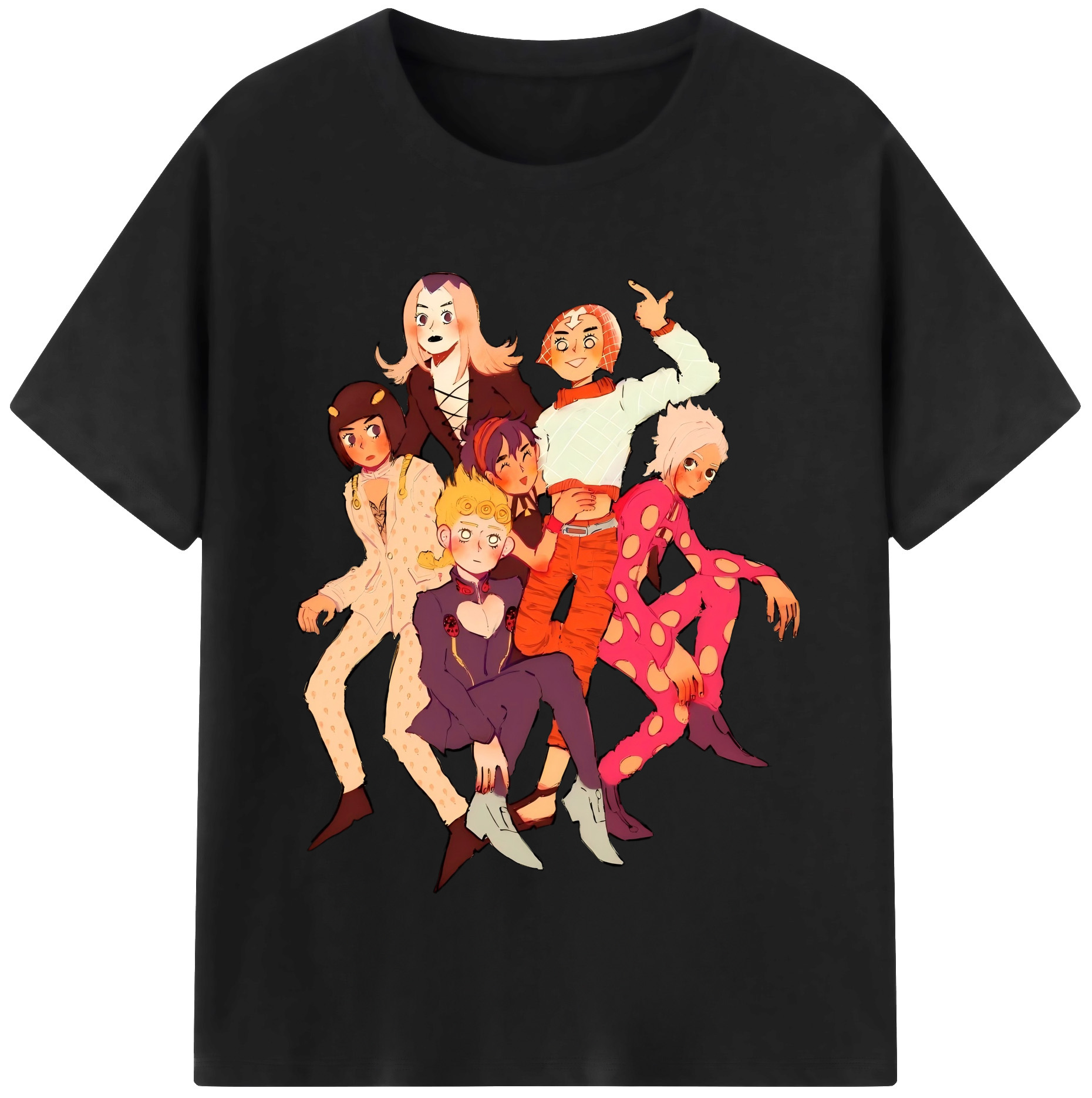 （画像用） ジョジョの奇妙な冒険 JoJo's Bizarre Adventure レディースカジュアルプリントTシャツ（綿100％）