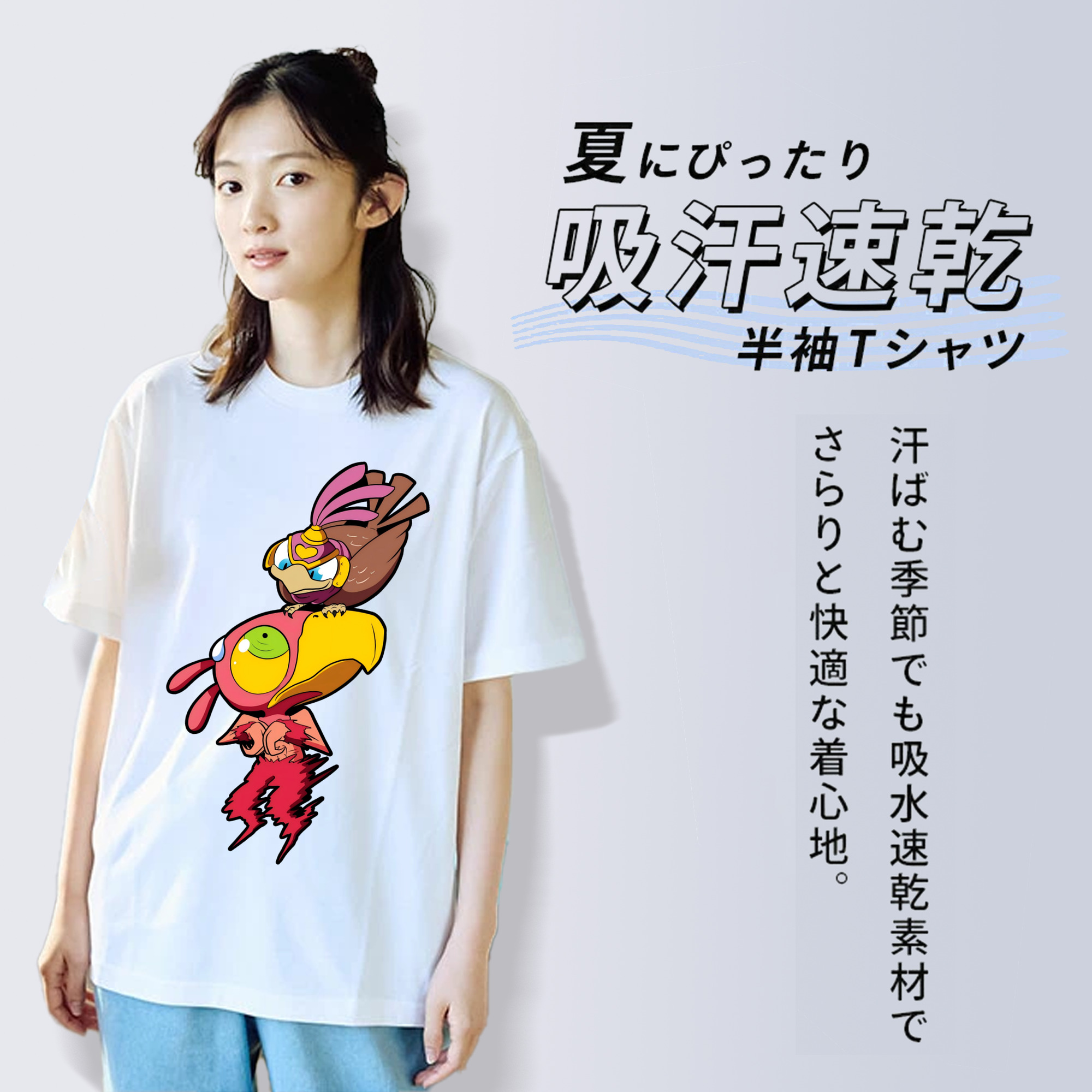 ジョジョの奇妙な冒険 JoJo's Bizarre Adventure レディースカジュアルプリントTシャツ（綿100％）