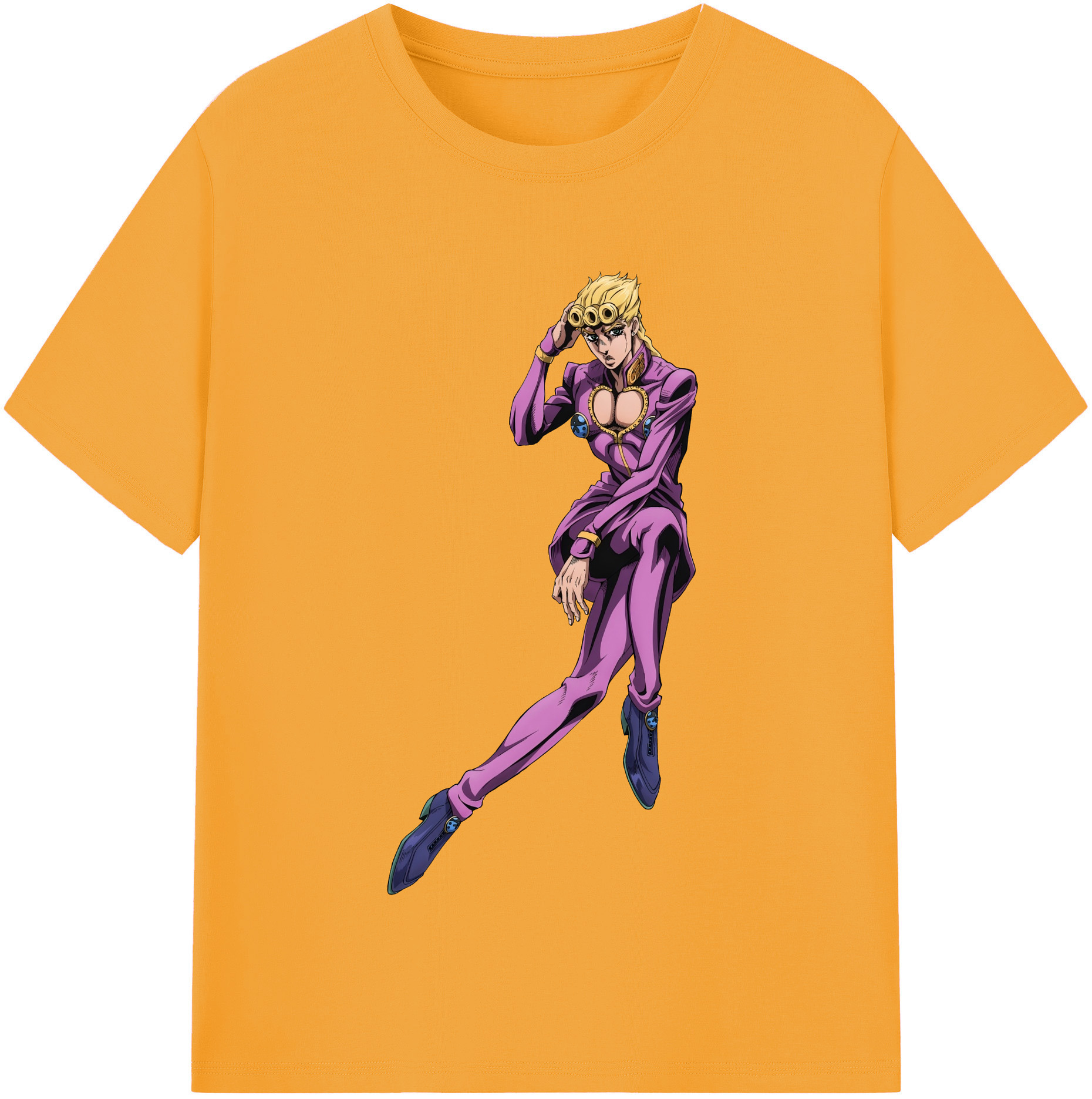 （画像用） ジョジョの奇妙な冒険 ジョルノ?ジョバァーナ JoJo's Bizarre Adventure Giorno Giovanna レディースカジュアルプリントTシャツ（綿100％）