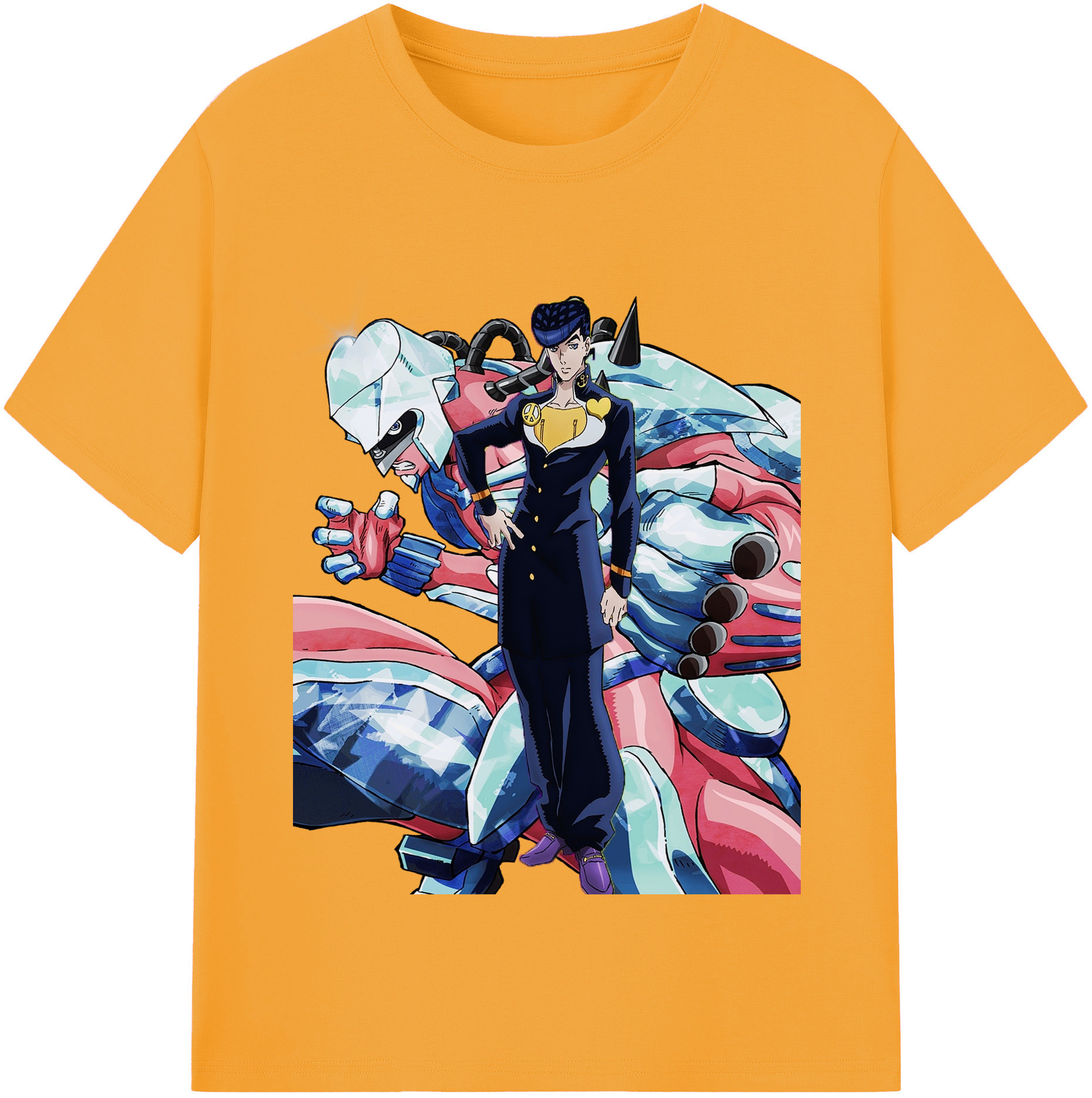 （画像用） ジョジョの奇妙な冒険 ひがしかた じょうすけ JoJo's Bizarre Adventure Higashikata Josuke レディースカジュアルプリントTシャツ（綿100％）