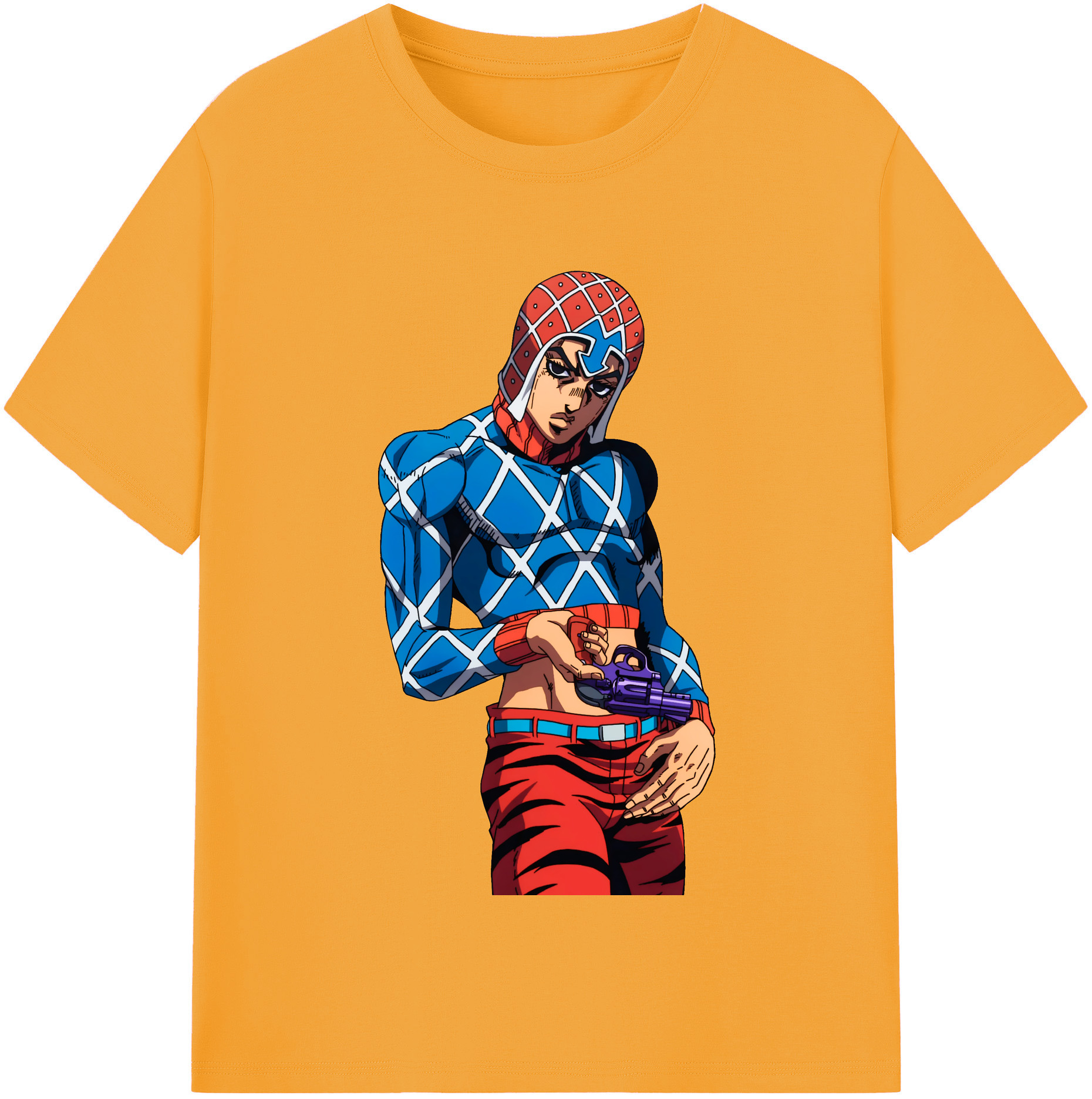 （画像用） ジョジョの奇妙な冒険 グイード?ミスタ JoJo's Bizarre Adventure Guido Mista レディースカジュアルプリントTシャツ（綿100％）