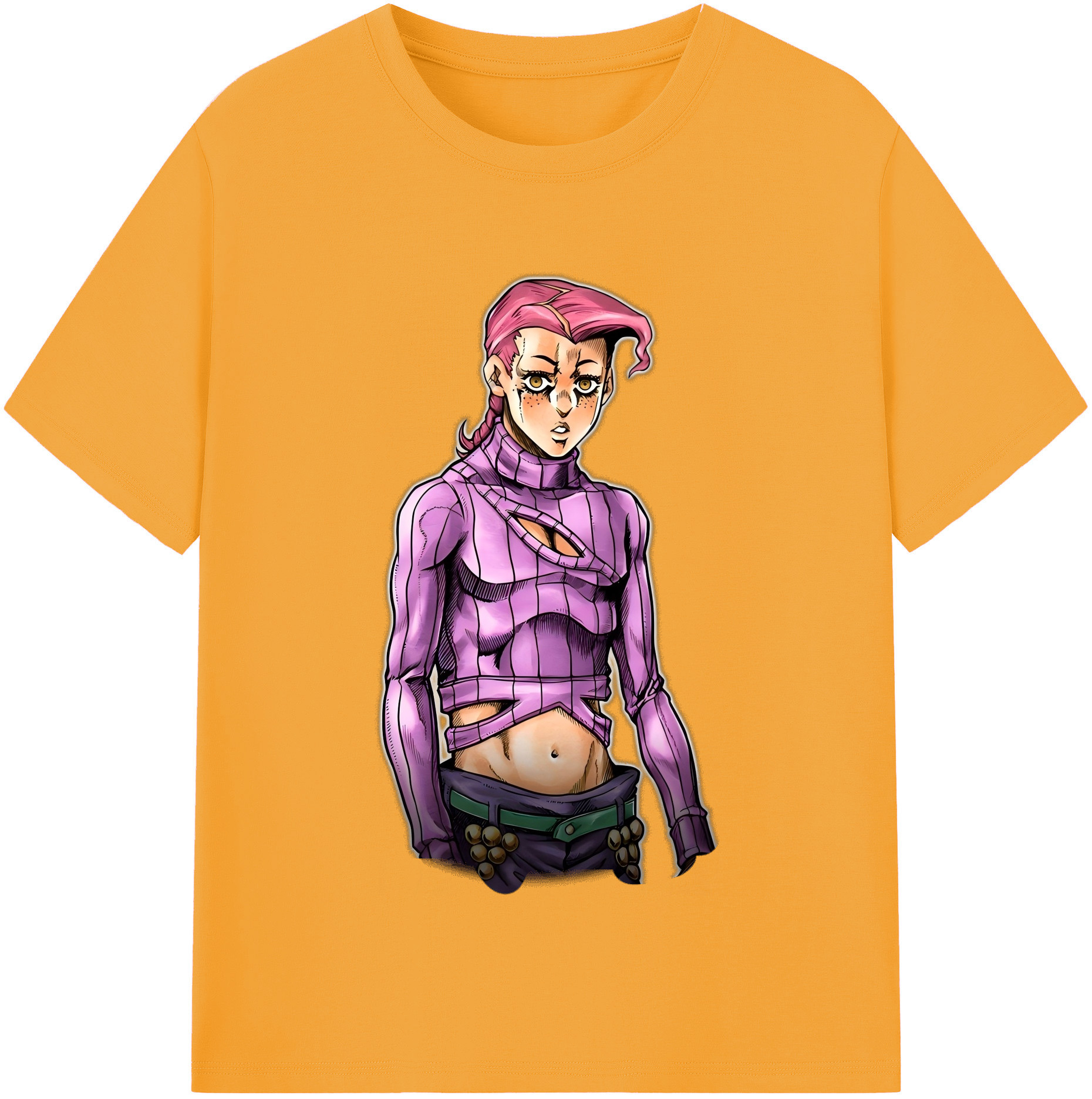 （画像用） ジョジョの奇妙な冒険 ビネガー?ドッピオ JoJo's Bizarre Adventure Vinegar Doppio レディースカジュアルプリントTシャツ（綿100％）