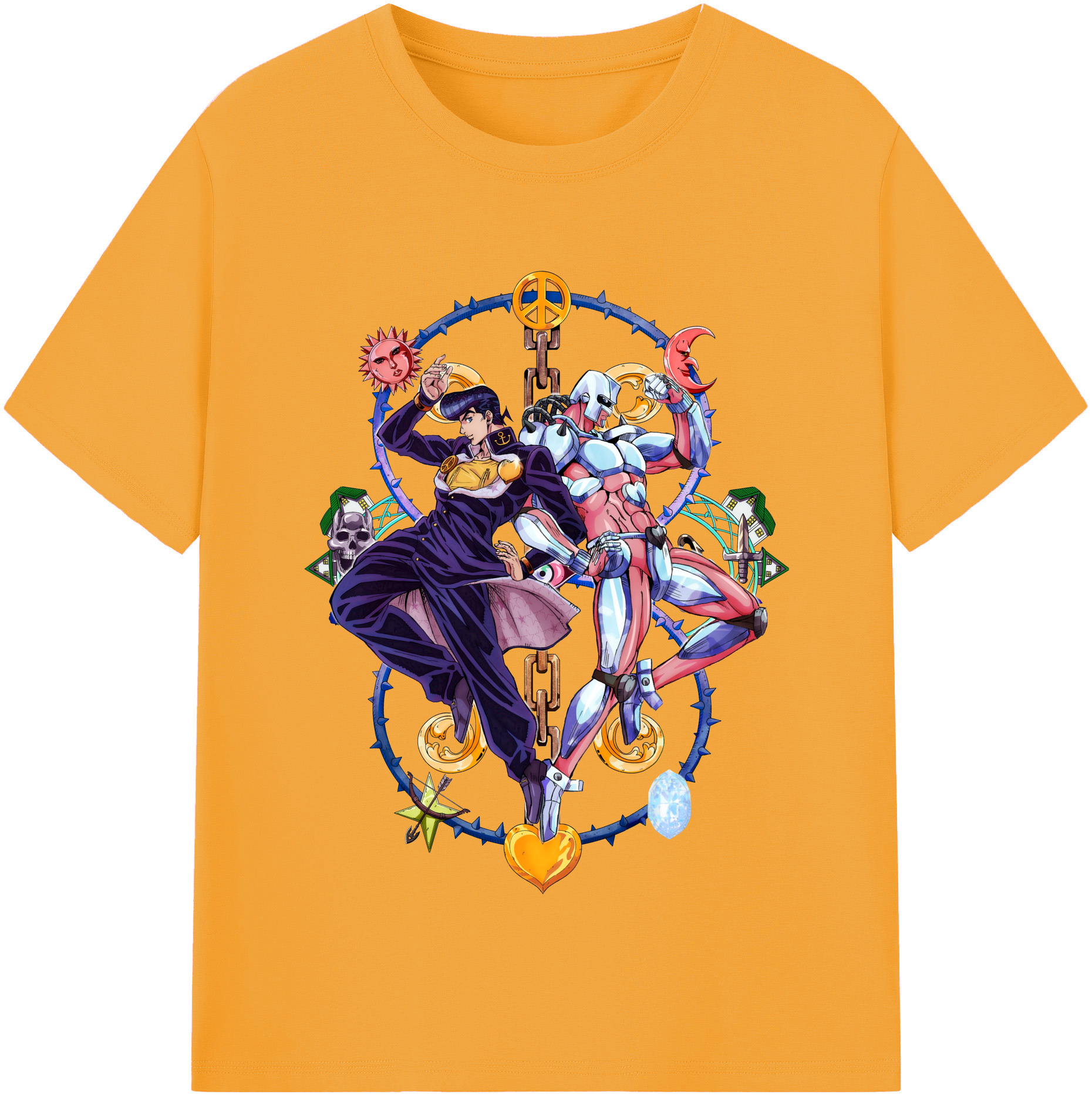 （画像用） ジョジョの奇妙な冒険 ひがしかた じょうすけ JoJo's Bizarre Adventure Higashikata Josuke レディースカジュアルプリントTシャツ（綿100％）