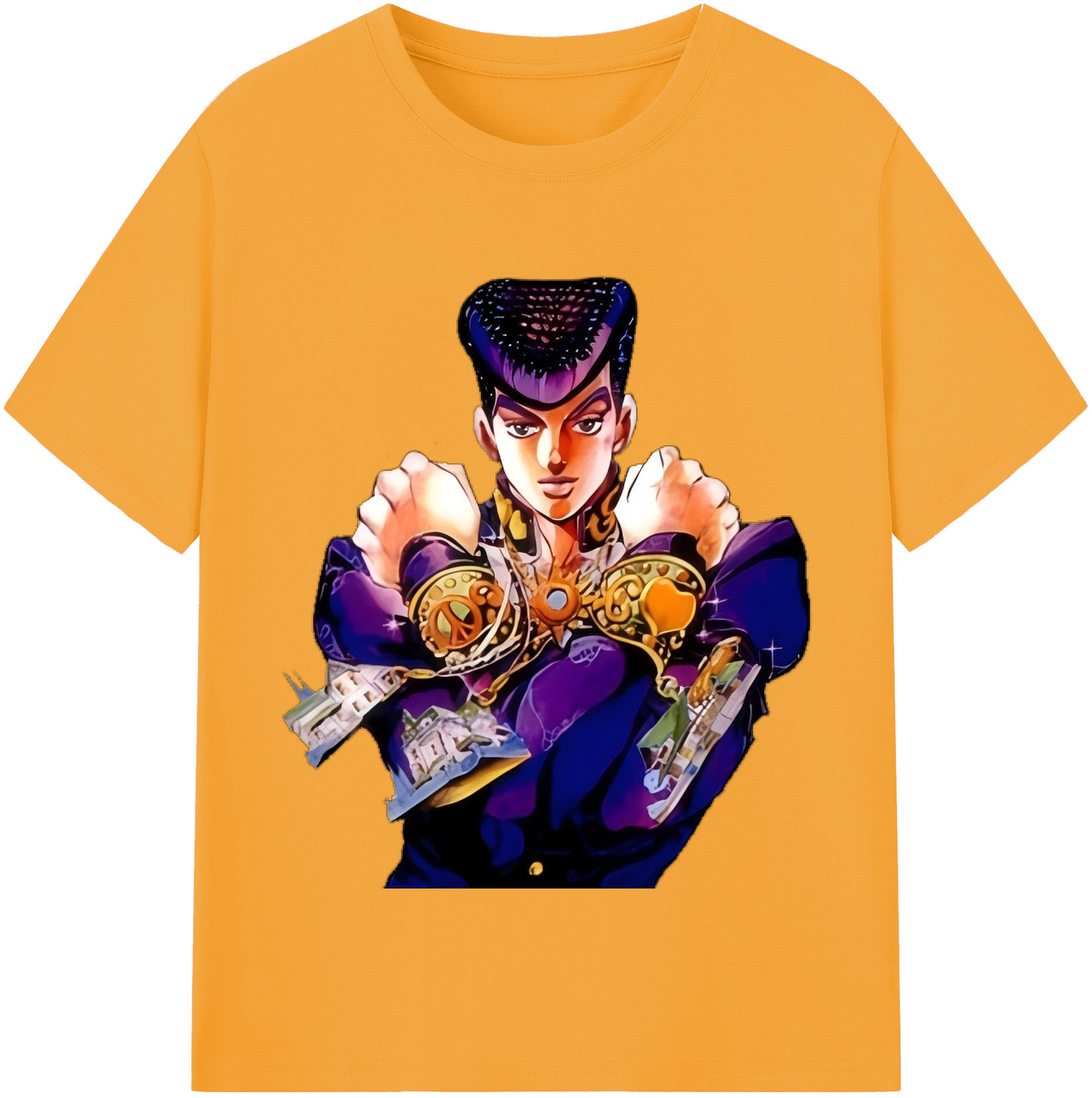 （画像用） ジョジョの奇妙な冒険 ひがしかた じょうすけ JoJo's Bizarre Adventure Higashikata Josuke レディースカジュアルプリントTシャツ（綿100％）